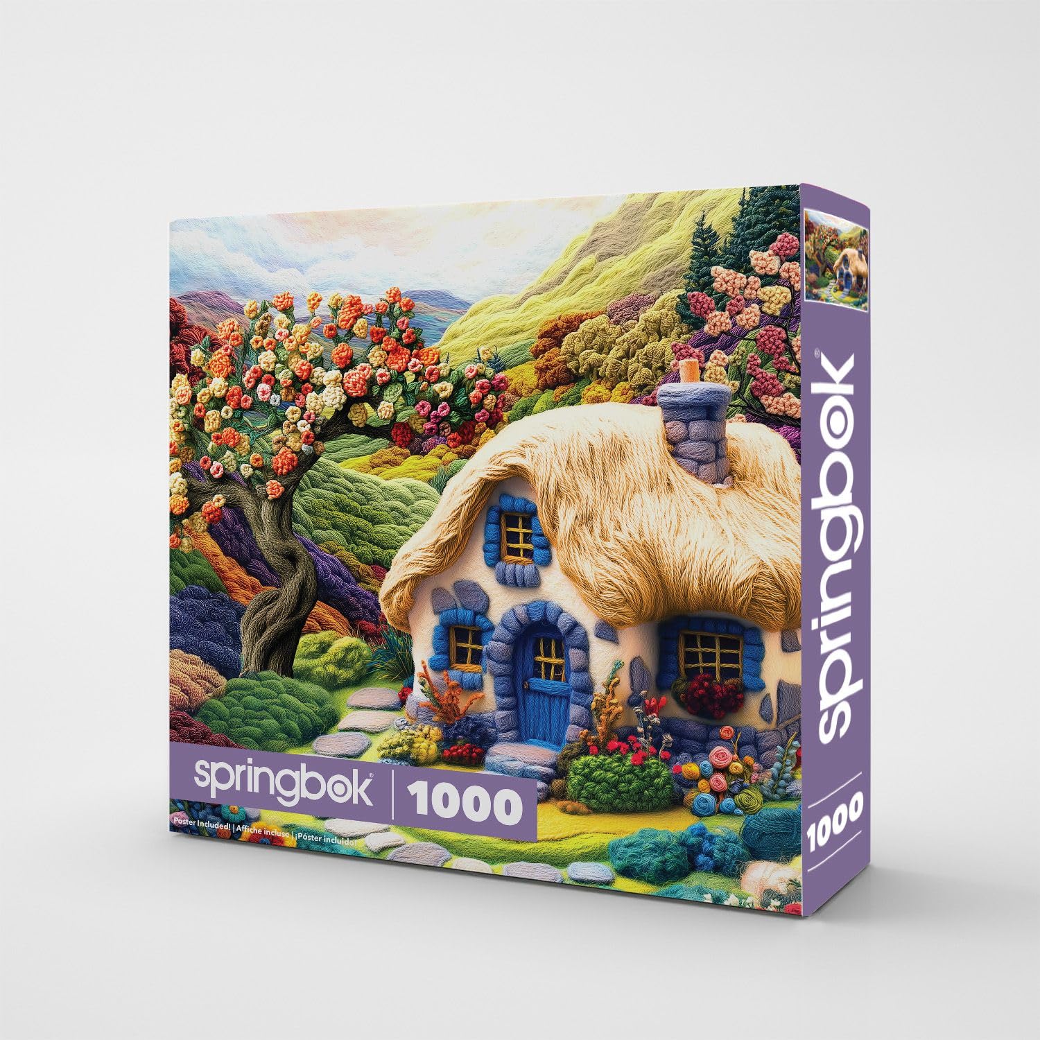 Springbok Enchanted Cottage Garden - Puzzle da 1000 pezzi per adulti e famiglia, poster ora incluso, arte del giardino floreale, scena accogliente del cottage, pezzi unici - Made in USA