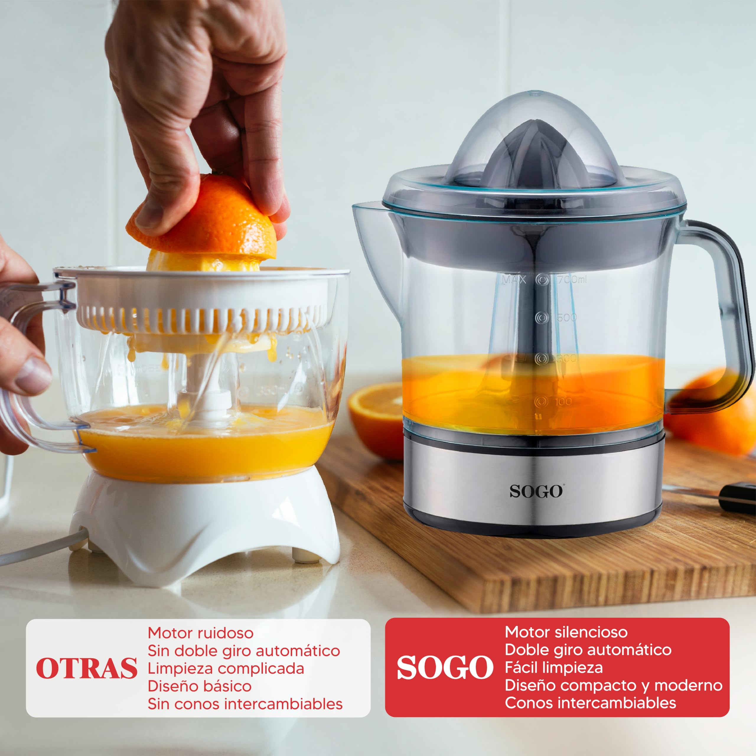 Presse-agrumes - SOGO - Modèle Électrique - 2 cônes - 0,5L - Silencieux et automatique - Electroménager Presse-agrumes - SOGO - Modèle Électrique - 2 cônes - 0,5L - Silencieux et automatique - Electroménager