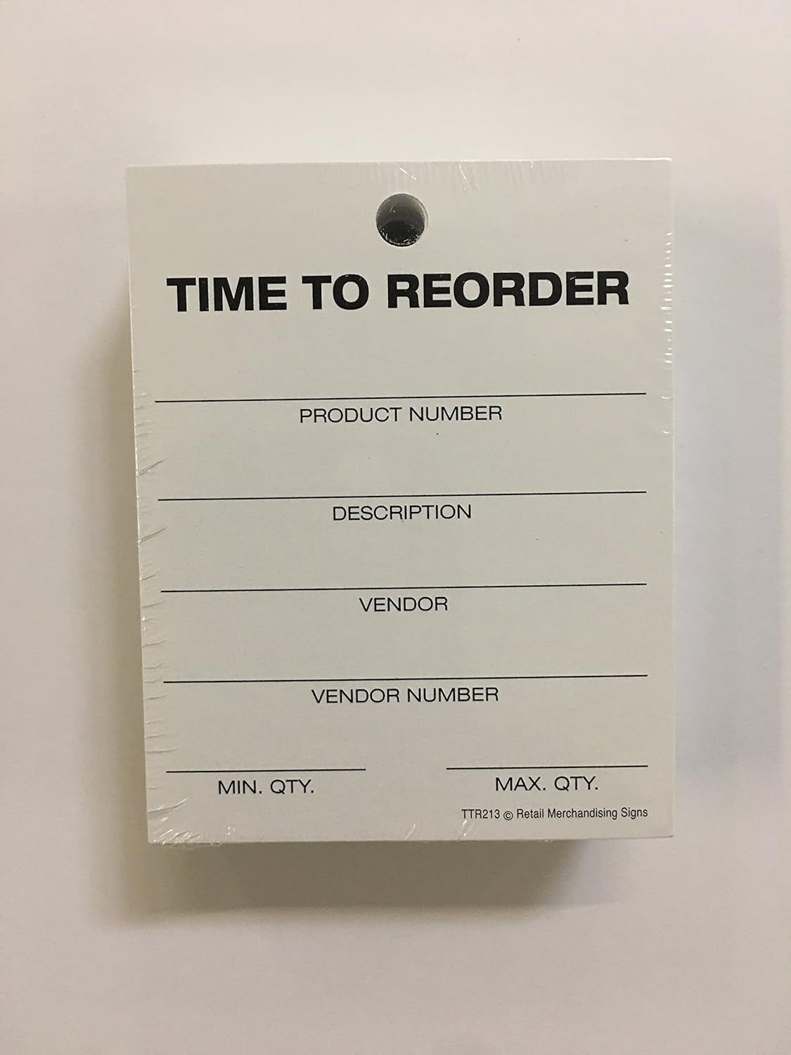 TTR213 Time to Reorder Tags (100 Pack) Inventory Tags 2 3/