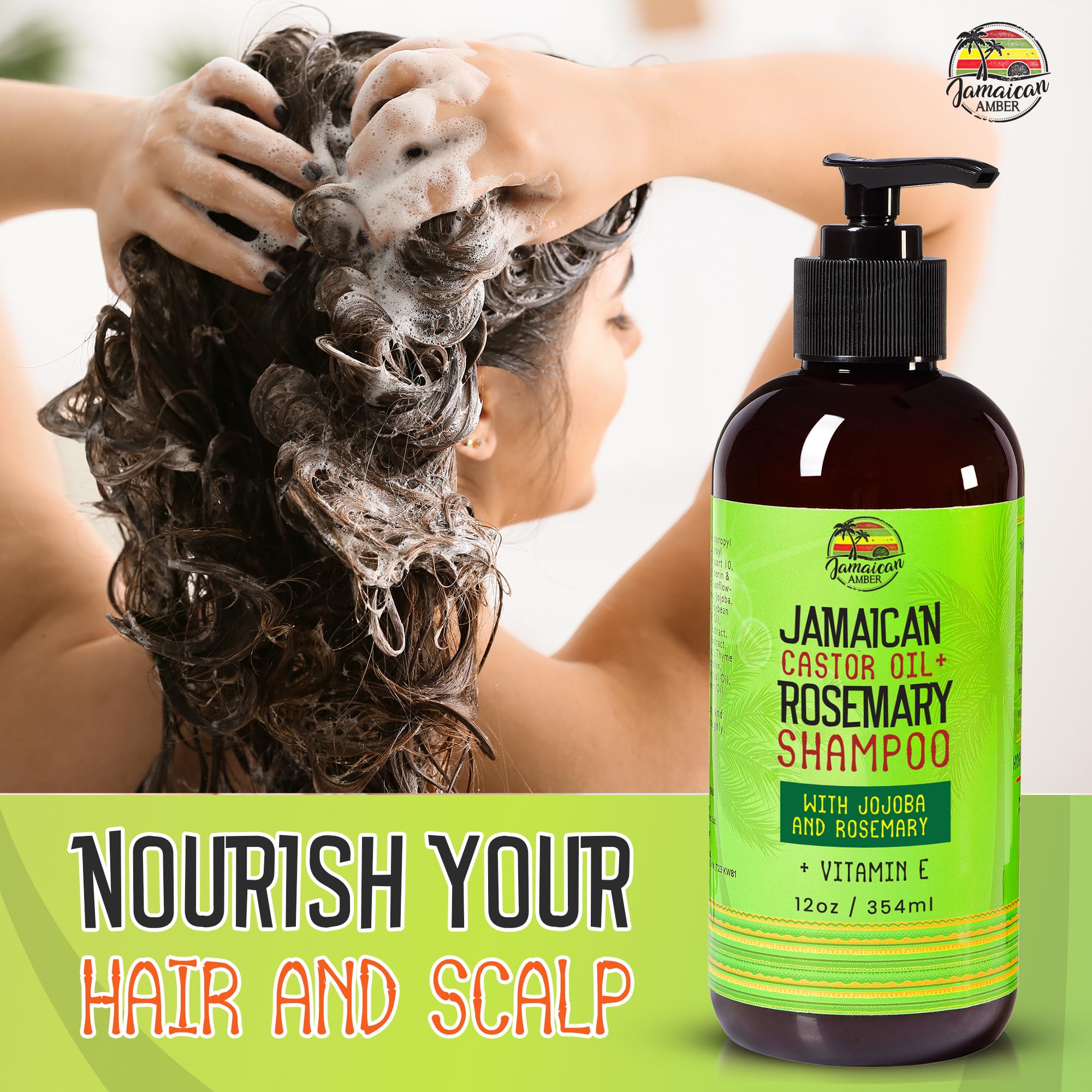 Rosemary Shampoo for Hair Growth, 12 oz / 340ml, Moisturizing, Strengthening Shampoo - Image 3