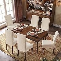 Vista 2 de Fundas impermeables para sillas de comedor, fundas elásticas para sillas Parsons, para comedor, cocina, funda protectora para silla de comedor, Beige