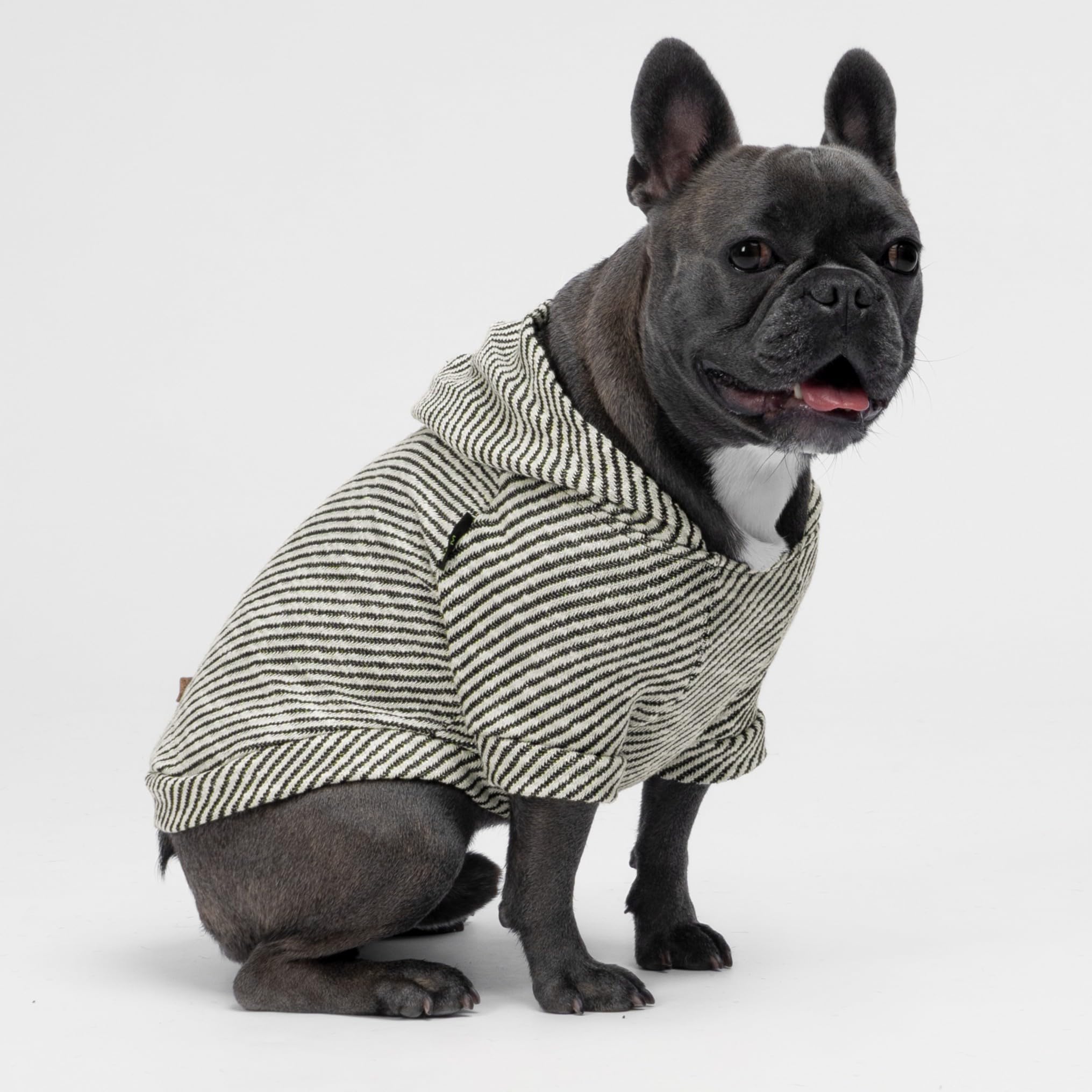Fitwarm Sliver Striped Dog Hoodie, Doggy Winter Clothes for Small Dogs Boy Girl, Dog Sweatshirt with Hood, Lightweight Pet Hoodie, Silver, Black, XL