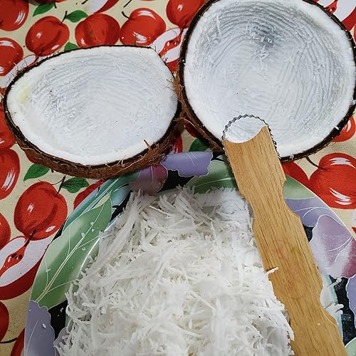 Miniatura 3 de Trituradora y ralladora de coco tailandesa 2 en 1 – Herramienta de cocina de madera para papaya, gelatina de hierba, frutas – Utensilios de corte