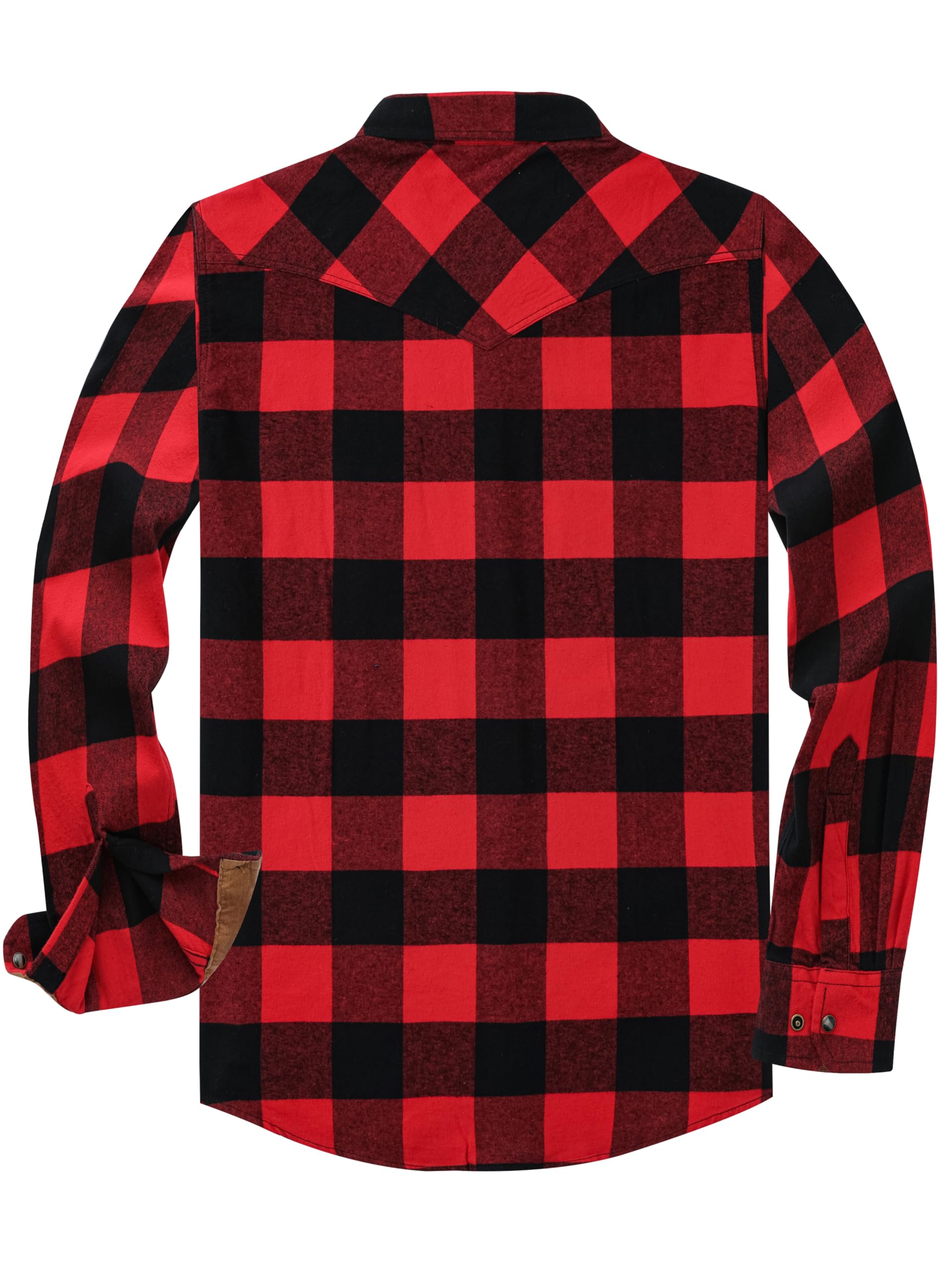 Camicia in flanella da uomo a maniche lunghe, camicia da boscaiolo, a quadri, con bottone, in cotone con tasca, vestibilità normale, casual, camicia