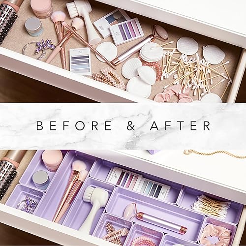 Miniatura 4 de STORi SimpleSort - Juego de organizador de cajones apilables de 12 piezas  Bandejas de varios tamaños  Pequeños cubos de almacenamiento de