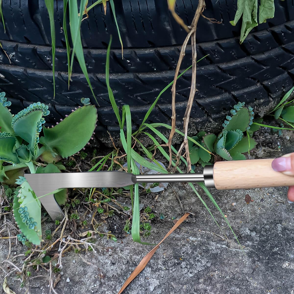 Weed Puller Tool, 2PC Stainless Steel Weeding Tool U2013 Long Handle Hand Weeder For Gardening Backyard Farm Yard Durable Effective Weed Remover