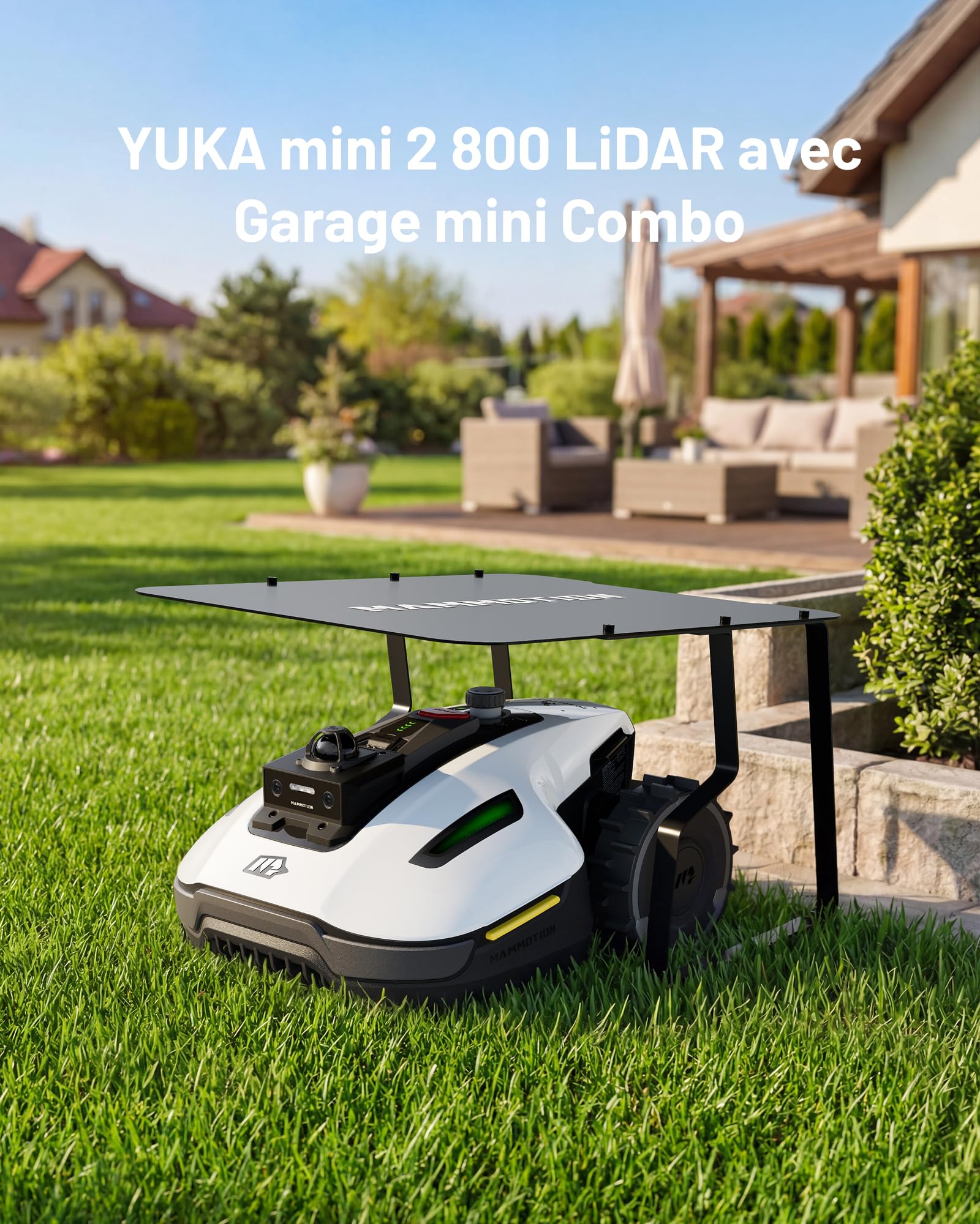 MAMMOTION YUKA Mini 2 800 LiDAR Robot Tondeuse avec Support de Lavage - vue 2