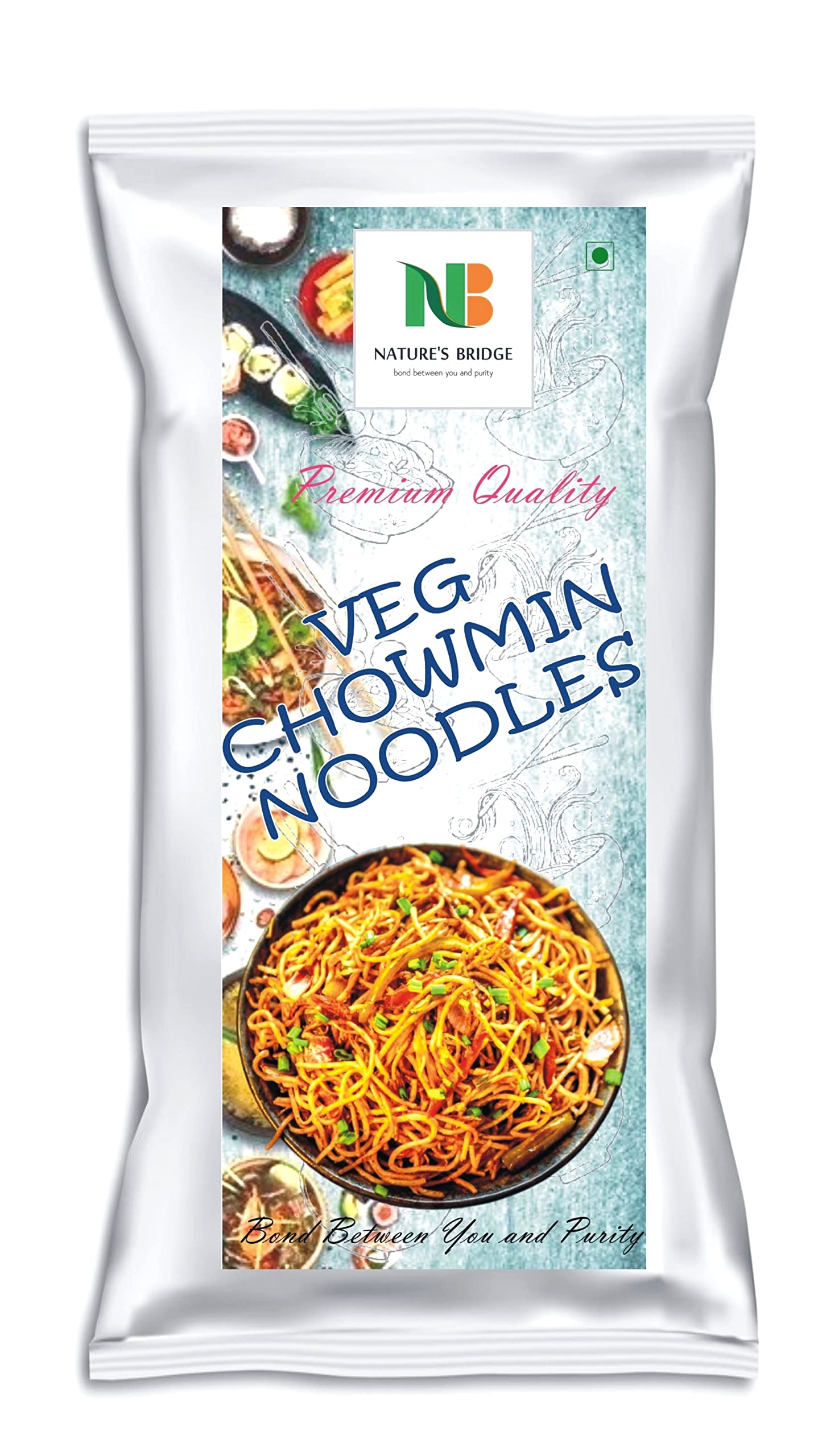 Nature's Bridge Noodles Chowmin Noodles | Veg. Hakka Noodles No Preservatives - 1.8 Kg Instant Noodles