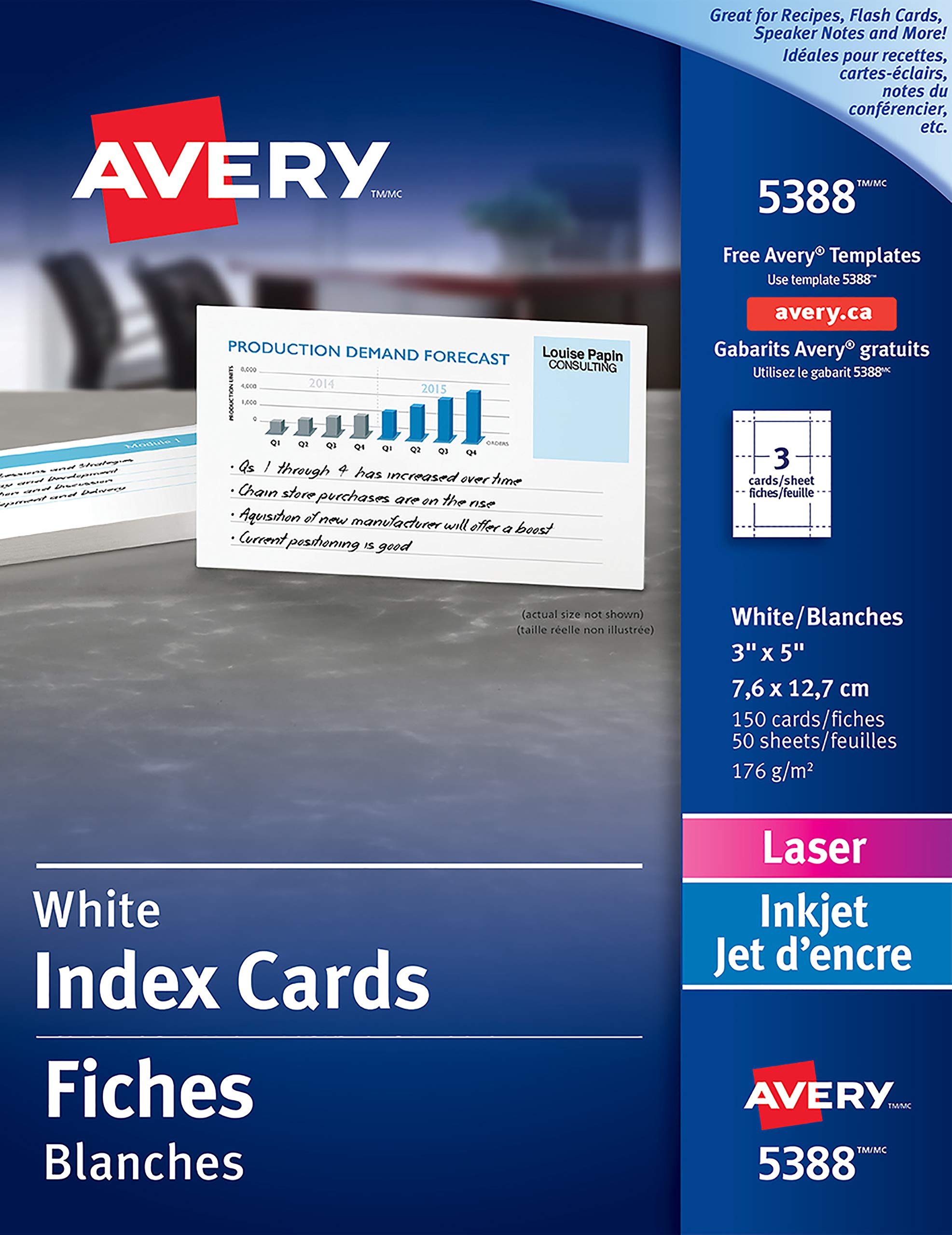 Buy Avery Printable 3 X 5 Cards 150 Blank Index Cards Great For 