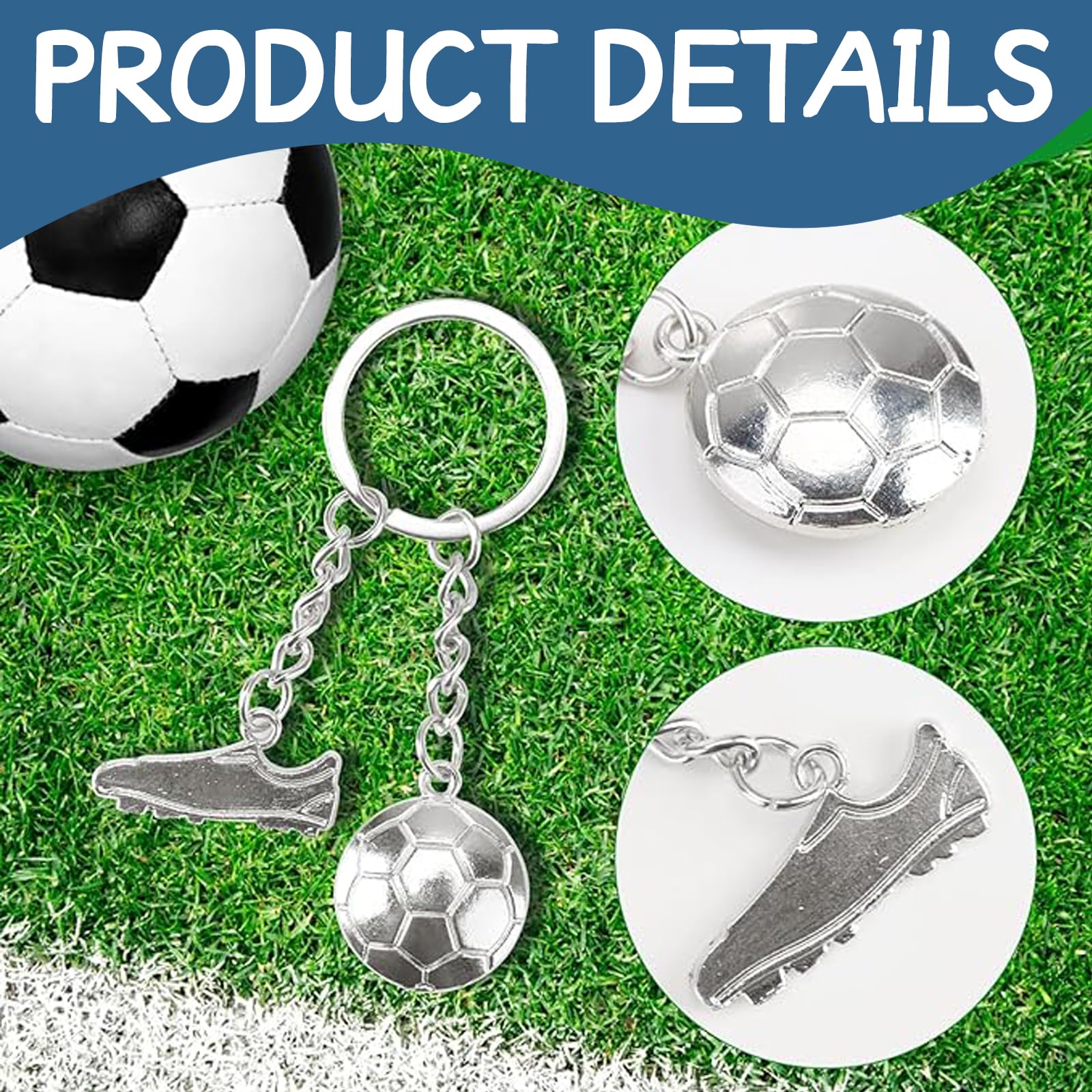OUDQFCJ 1 Pcs Portachiavi Calcio, Regalo Per Ragazzi E Adulti Accessorio Per Allenatori Giocatori E Fan Di Calcio 531821