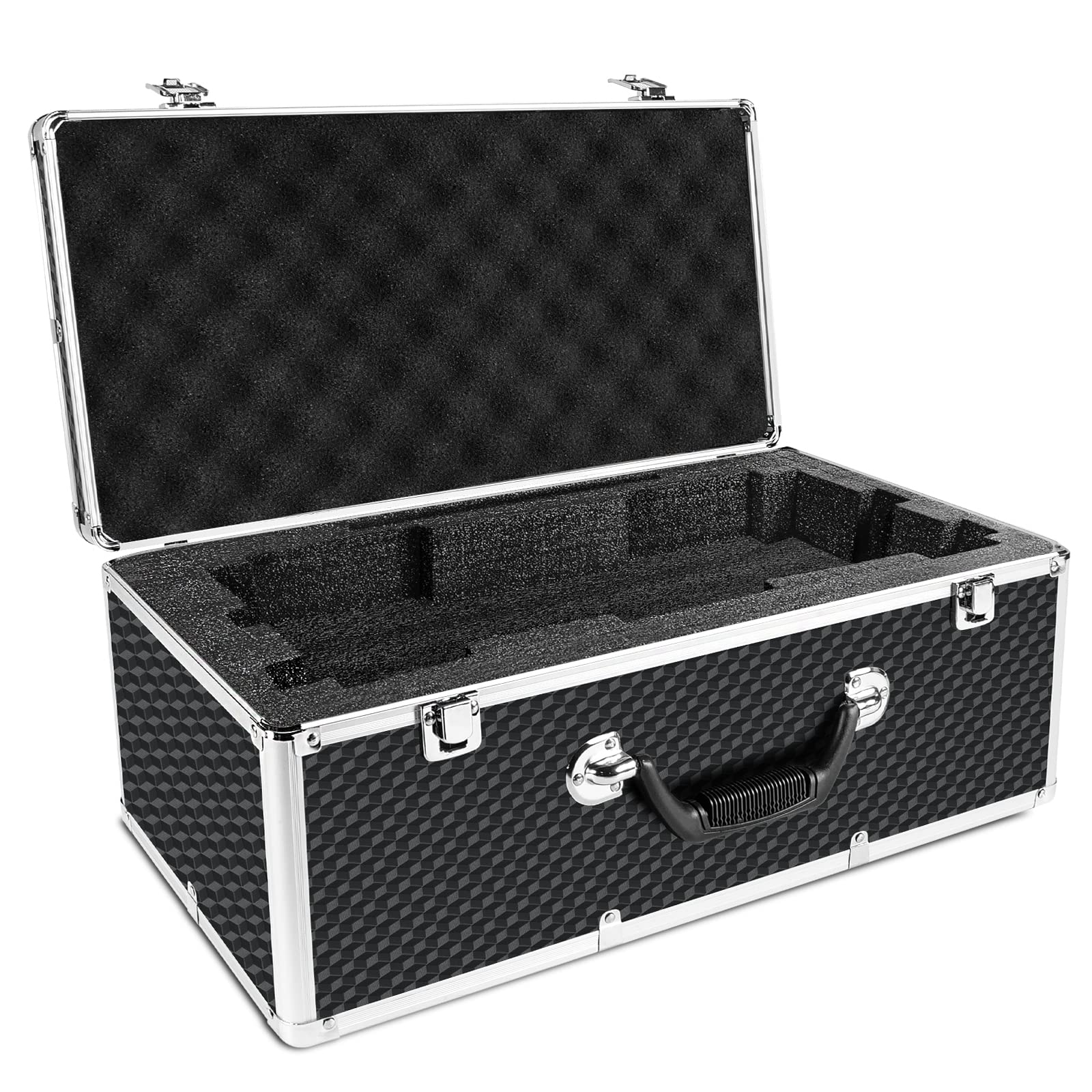 phenyx pro extra large size carrying case, customizable pre-diced foam, aluminum alloy sturdy build, ideal for wireless mic system storage & camera gear transportation