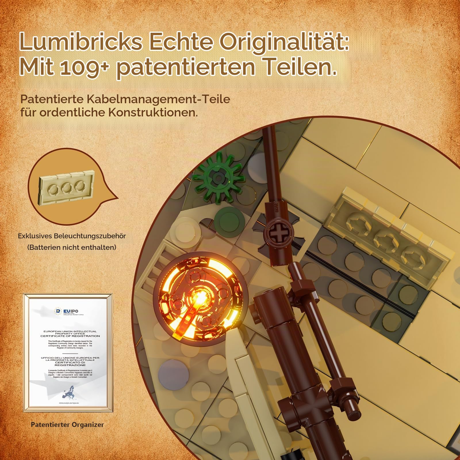 LUMIBRICKS Wild West Ranch Duel Klemmbaustein-Set mit LED-Beleuchtung, 1023 Teile Western-Ranch Modellbausatz für Erwachsene, Sammlerstück für Fans des Wilden Westens