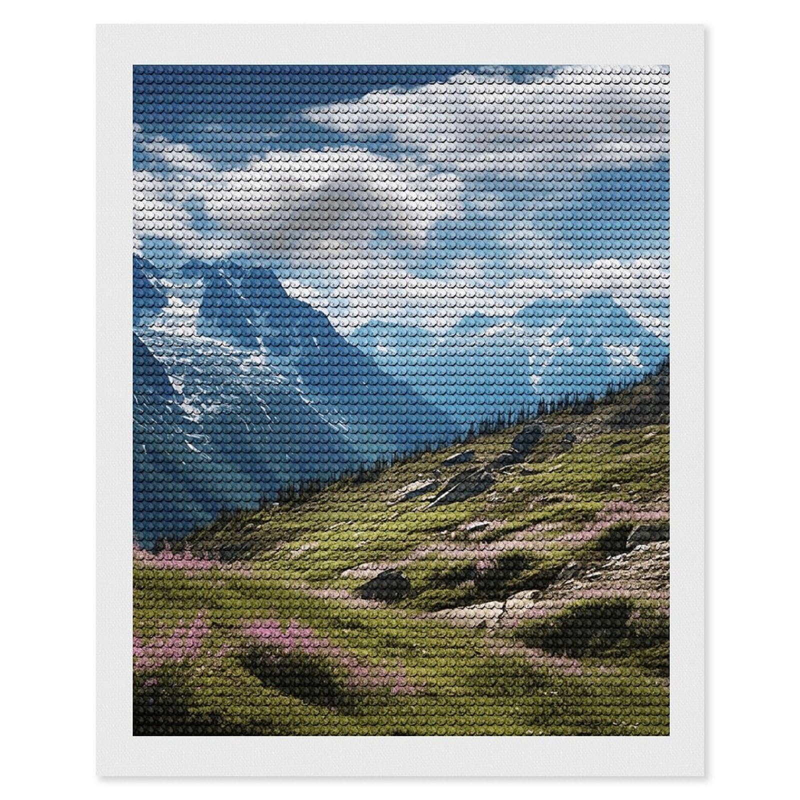 DWVTSLH Mountains Diamond Painting Kits for Adults, Personalized Diamond Photo Art Full Drill, DIY 5D Diamond Art Painting Kits for Beginners, Home Wall Decor 16"x20"