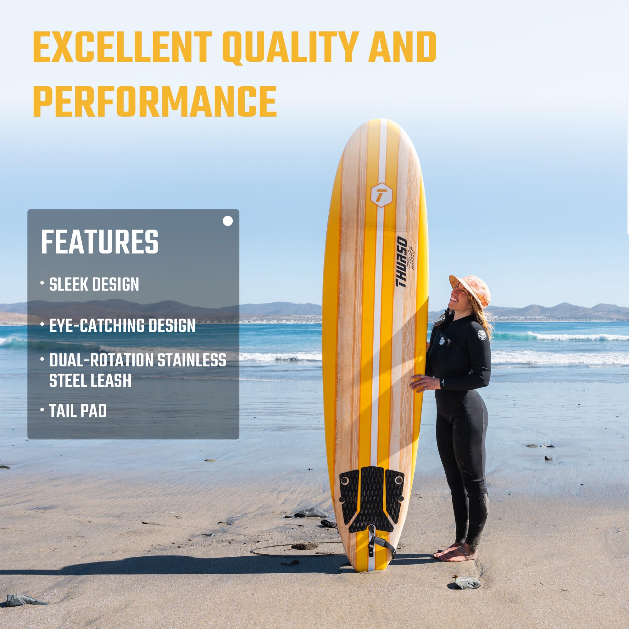 Thurso Surf Spire 2,4m Surfboard - Langlebiger EPS-Kern, Hochleistungs-Surfbrett für alle Schwierigkeitsstufen
