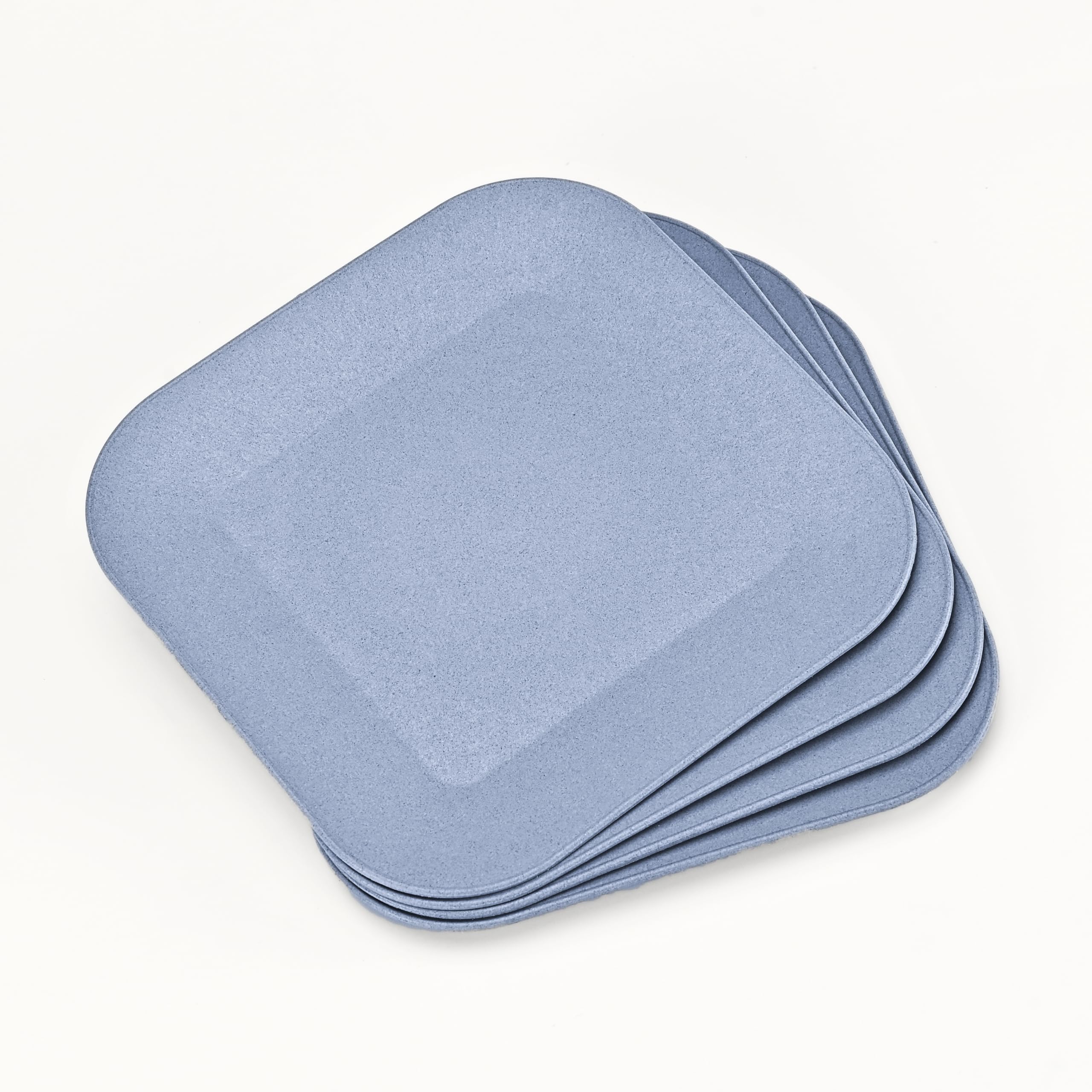 Eha Set of 4 Earth-Friendly Square Picnic Plates | 9 inch | Unbreakable Plates Made with Bamboo Fibers & Rice Husk Fiber | Microwave Safe Half Plates | for Hot & Cold Servings |Azure (B0CS2GD273) Amazon Price History, Amazon Price Tracker