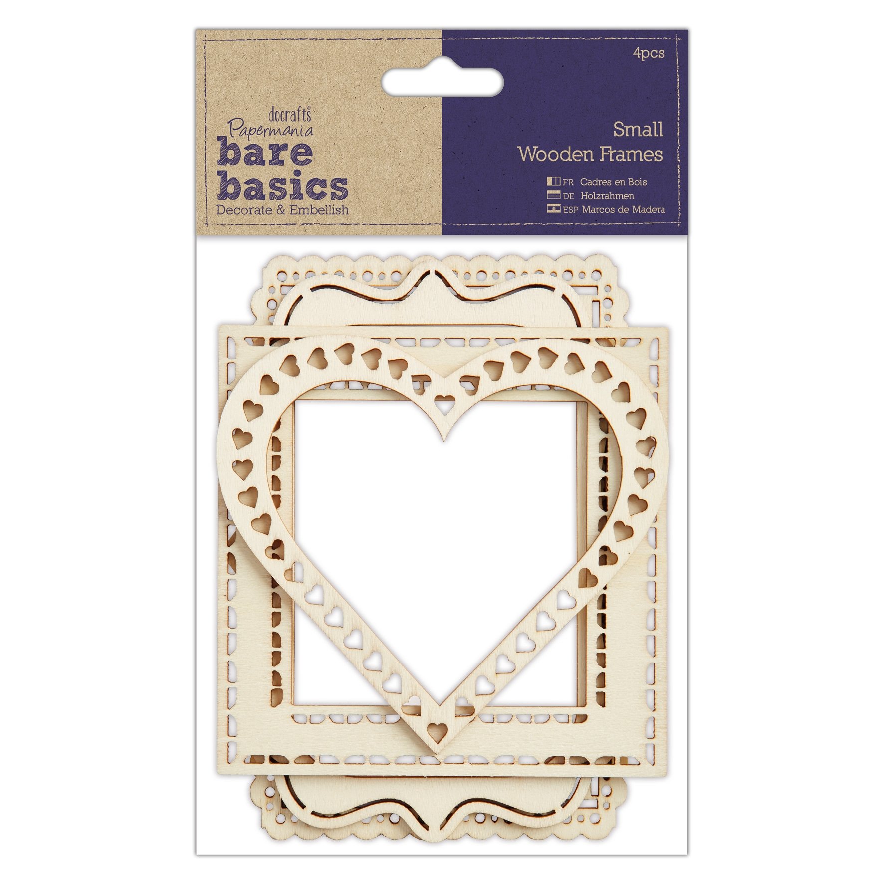 Papermania Natural Bare Basics Decorative Wooden Frames, One Size