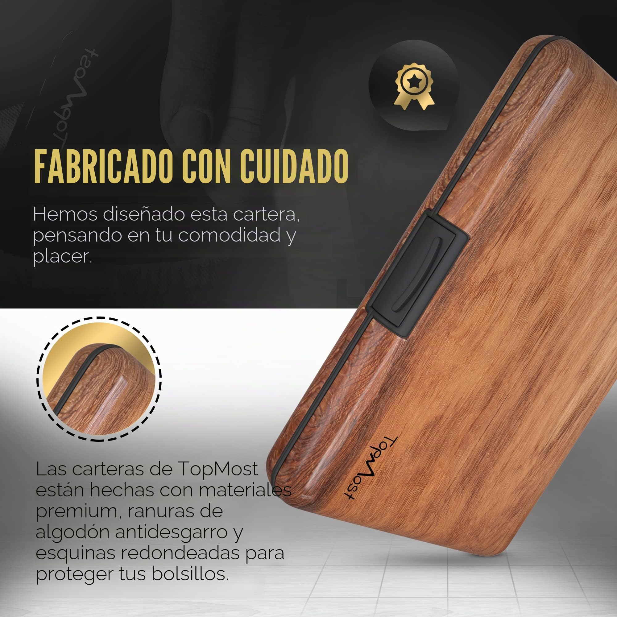 TopMost Cartera de Aluminio Bloqueo RFID para Hombres y Mujeres - Ranuras para 12 Tarjetas y Billetes