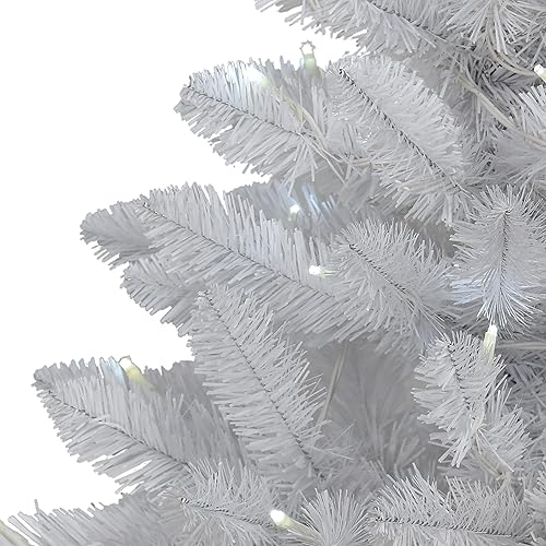 Miniatura 2 de Puleo International Árbol de Navidad artificial preiluminado de 2 pies con 35 luces en saco azul, blanco