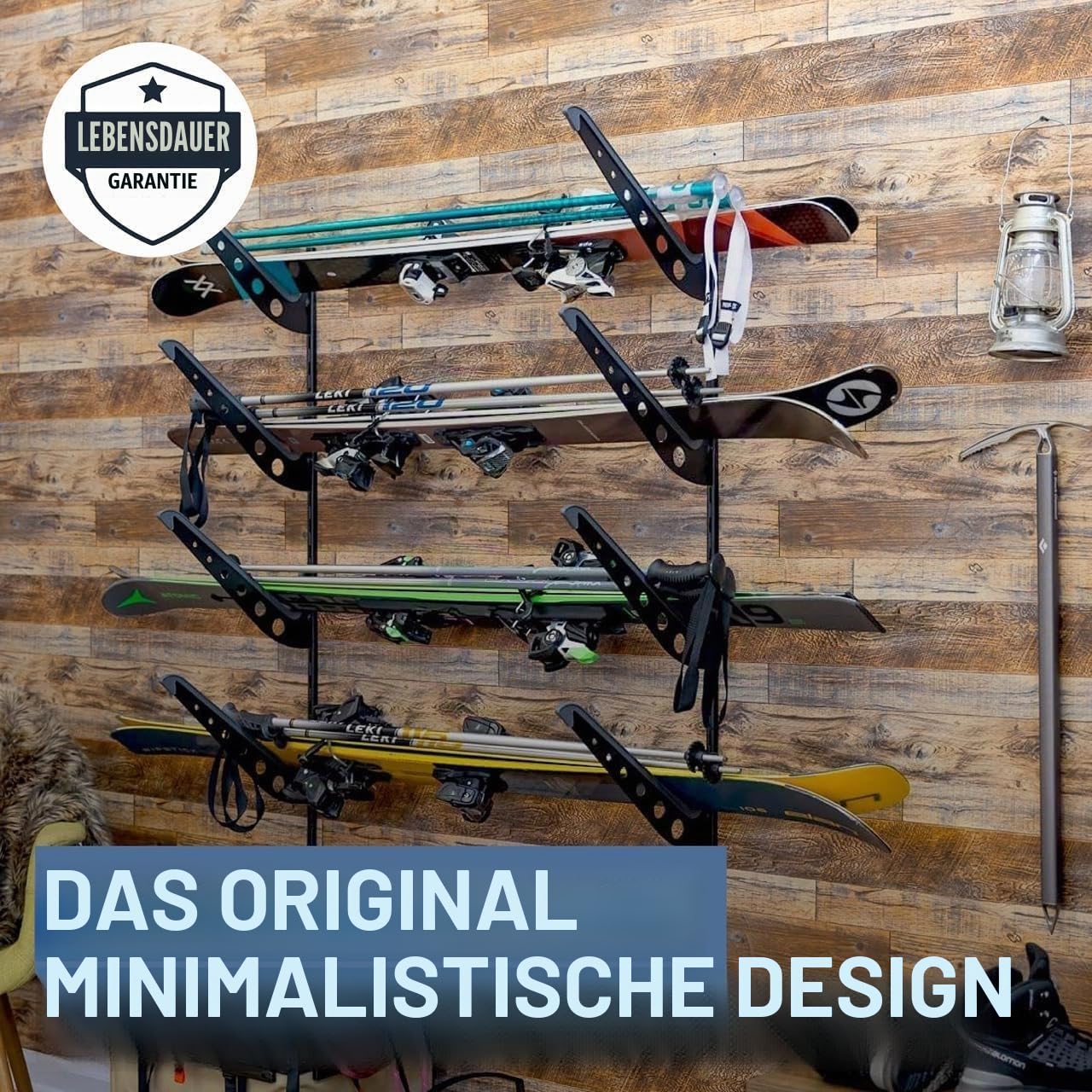 StoreYourBoard Verstellbarer Ski Storage Rack, Wandhalterung Organizer