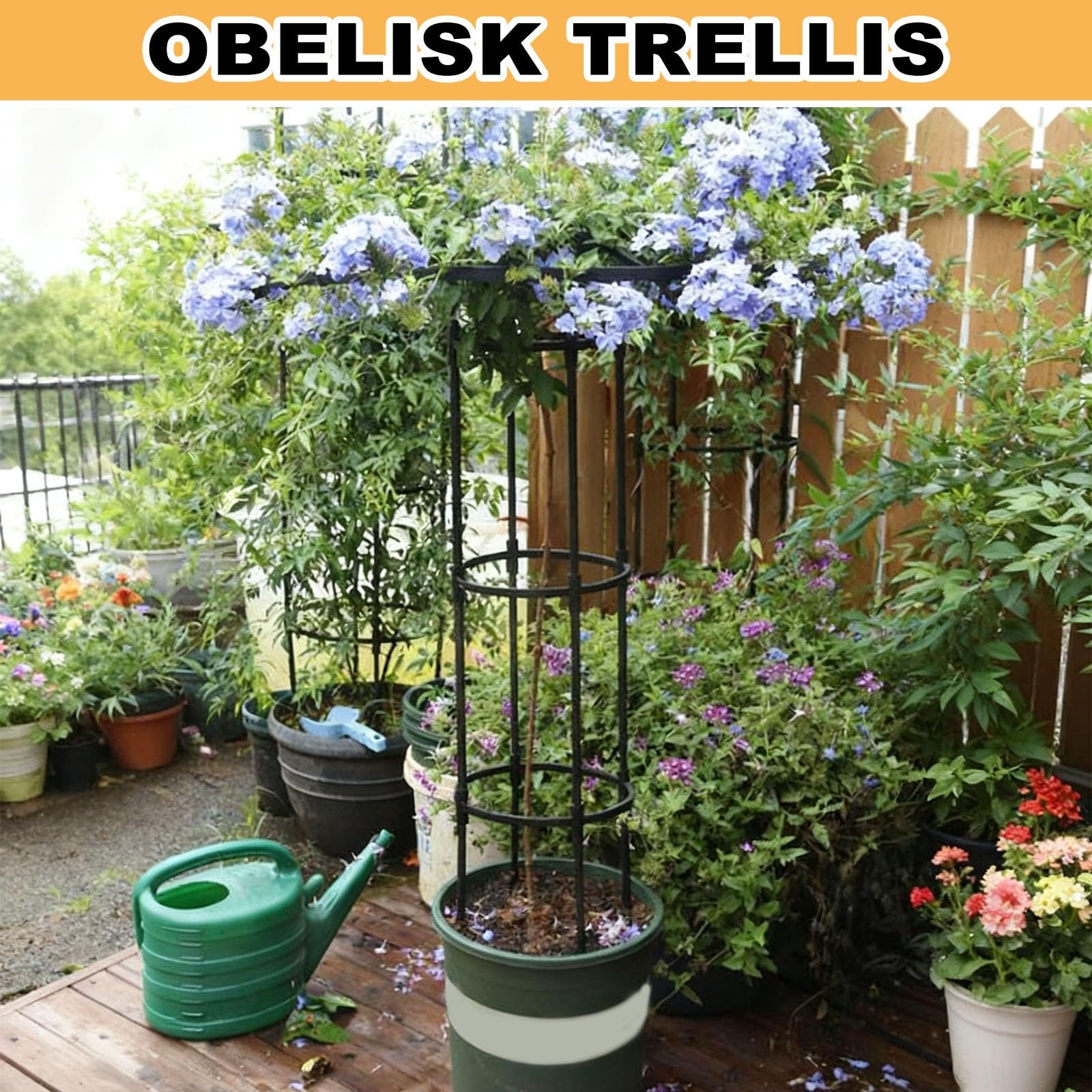 Treillis de jardin pour plantes grimpantes – Cadre haut et léger pour vignes et roses, parfait pour soutenir les plantes en pot en extérieur