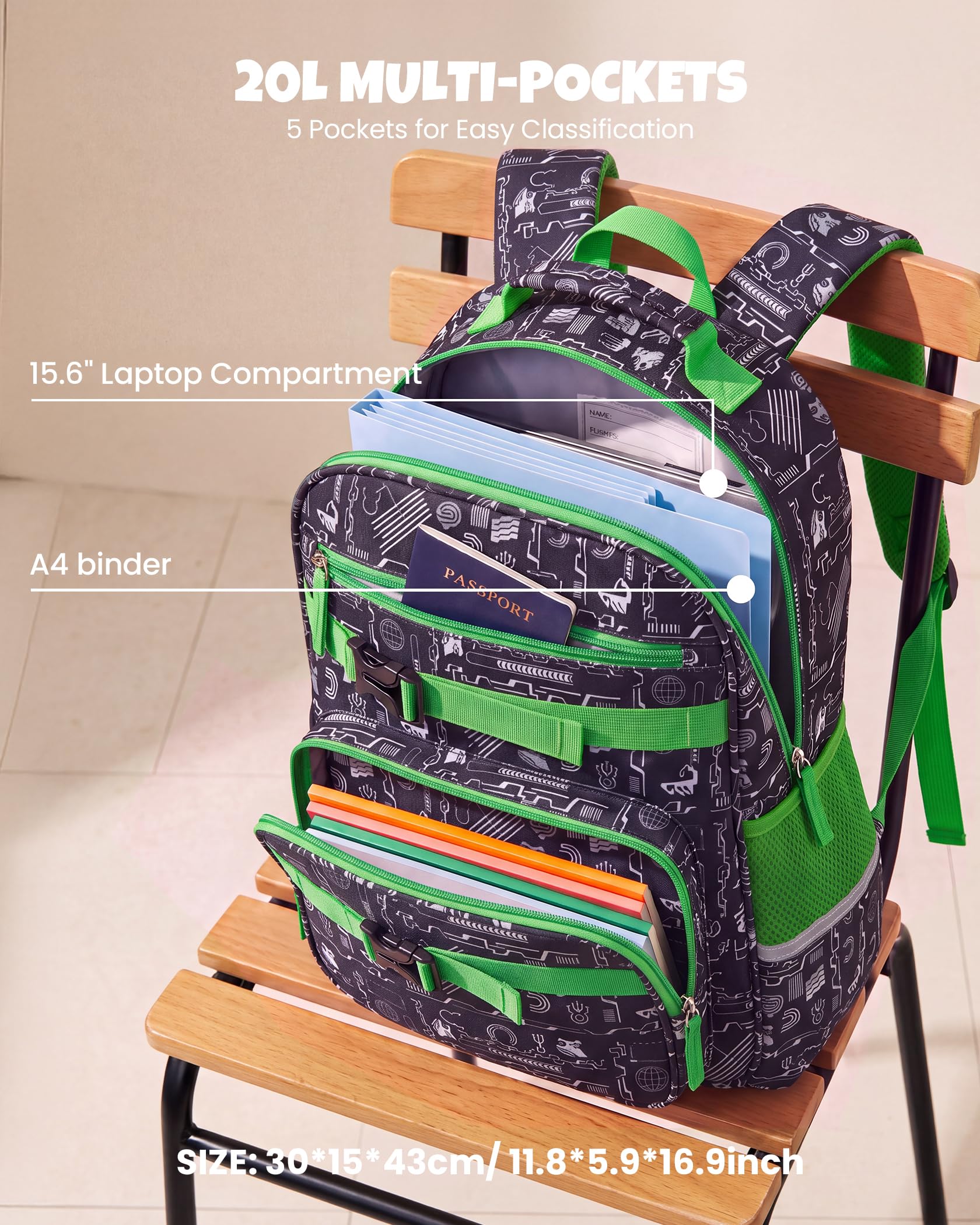 Amythe 3 Piezas mochila escolar niño a partir de 1ª-3ª clase para colegio
