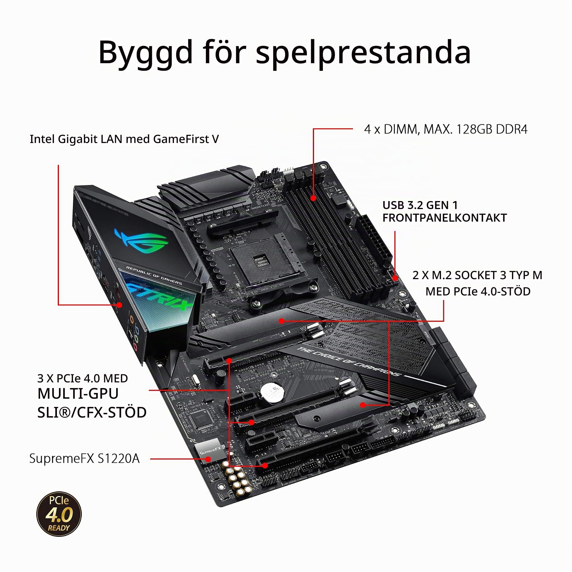 ASUS ROG Strix X570-F Gaming ATX Motherboard, AMD Socket AM4
