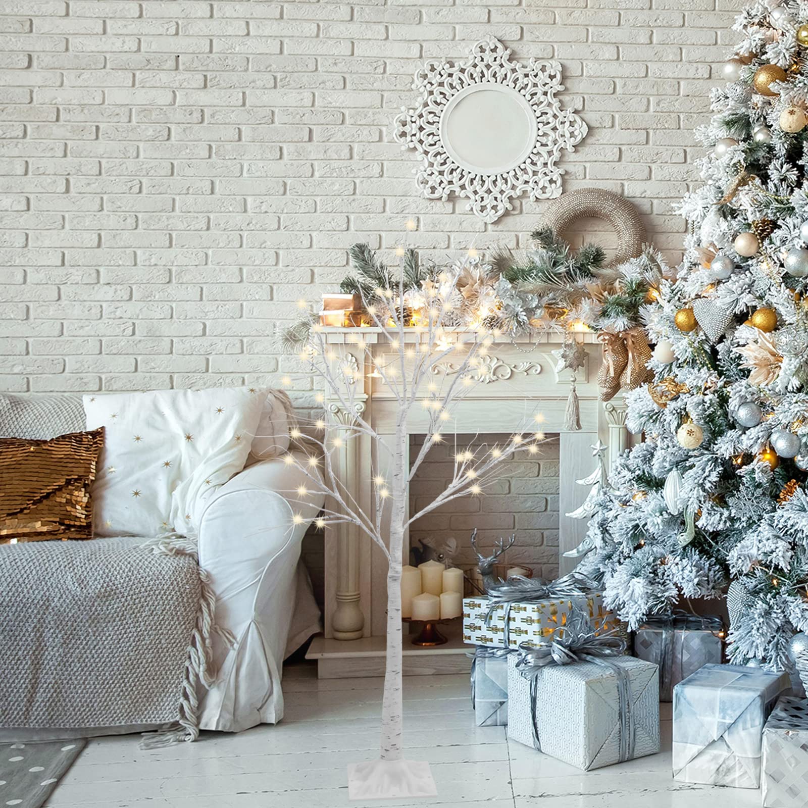 クリスマス シラカバ ツリー 白樺 電飾 インテリア オーナメント 飾り LED Amazon.co.jp: CINECE クリスマス シラカバ ツリー 白樺 電飾