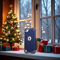 Vista 2 de IDweel Funda para iPod Touch de 7ª generación con 2 protectores de pantalla, híbrida 3 en 1, a prueba de golpes, delgada, resistente, carcasa de Azul