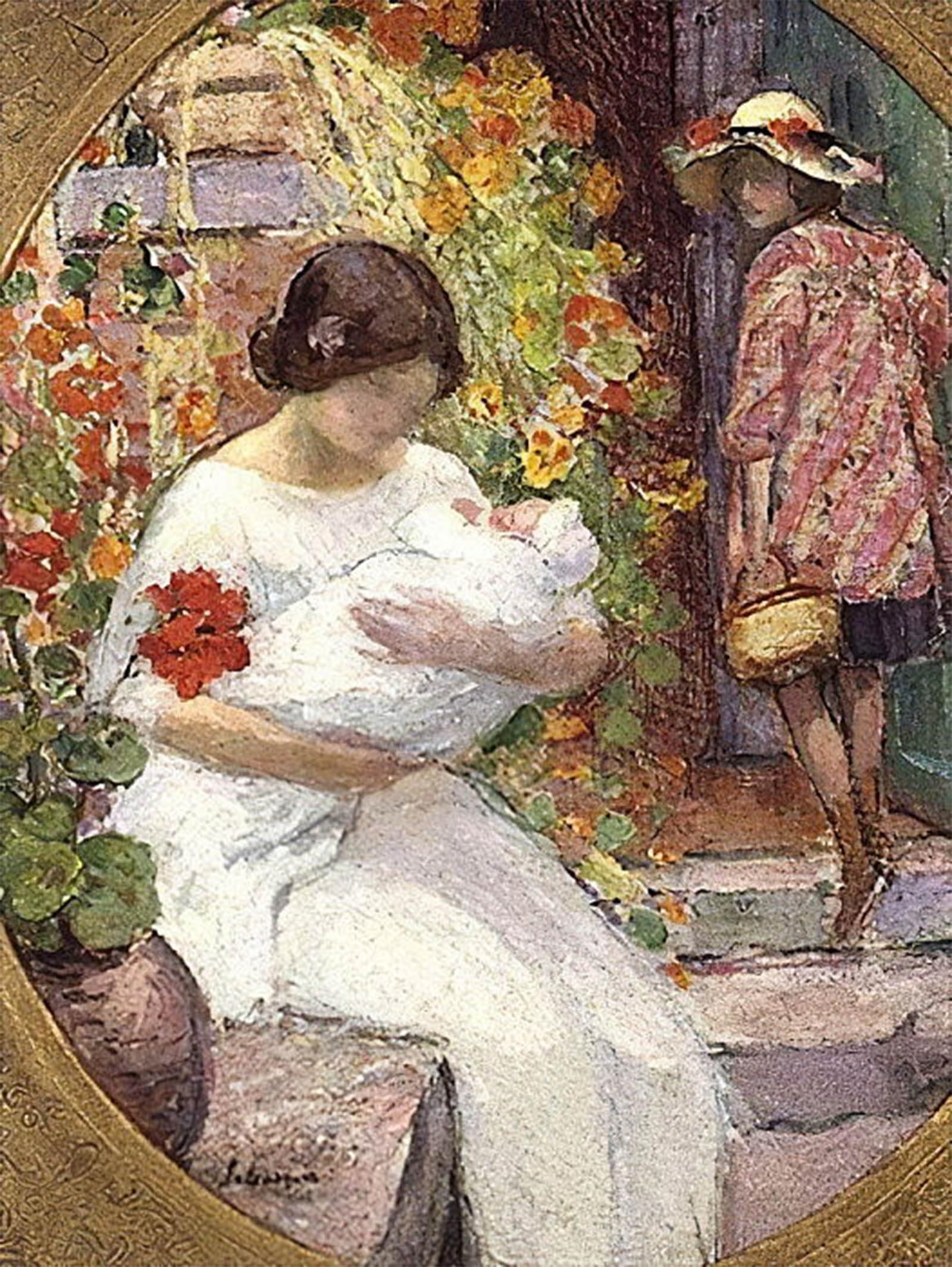 ARTXLXXBN Famous Art Print Poster Vintage Wall Art Maternity by Henri Lebasque Canvas Art Poster for Home Decor 60x90cm