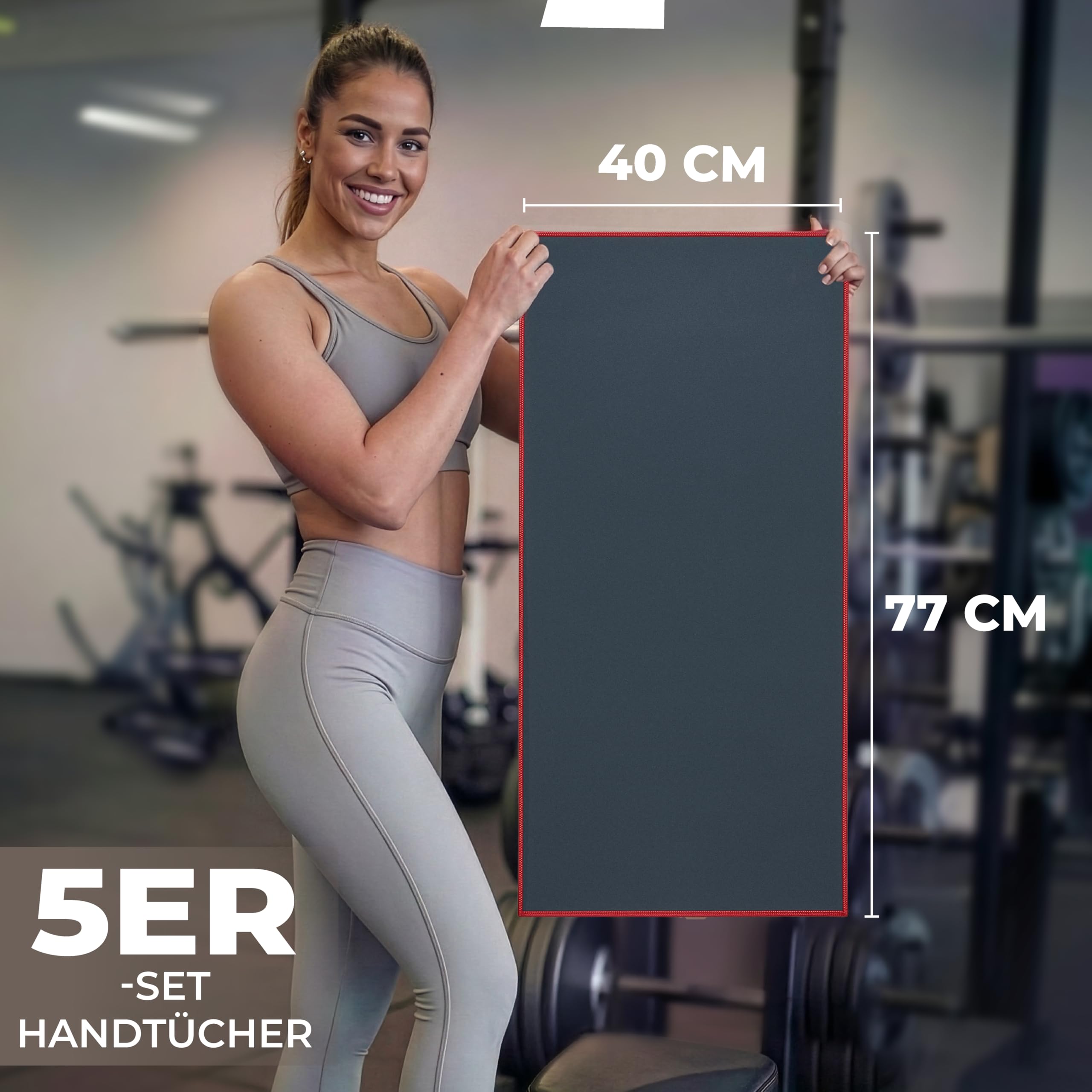 Besuche den ZENACROSS- ZENACROSS Sporthandtuch Mikrofaser 5er-Set, 40 x 77 cm – Fitness Handtuch für Gym, Wandern, Reisen - Schnell Trocknend, Leicht & Saugfähig in use