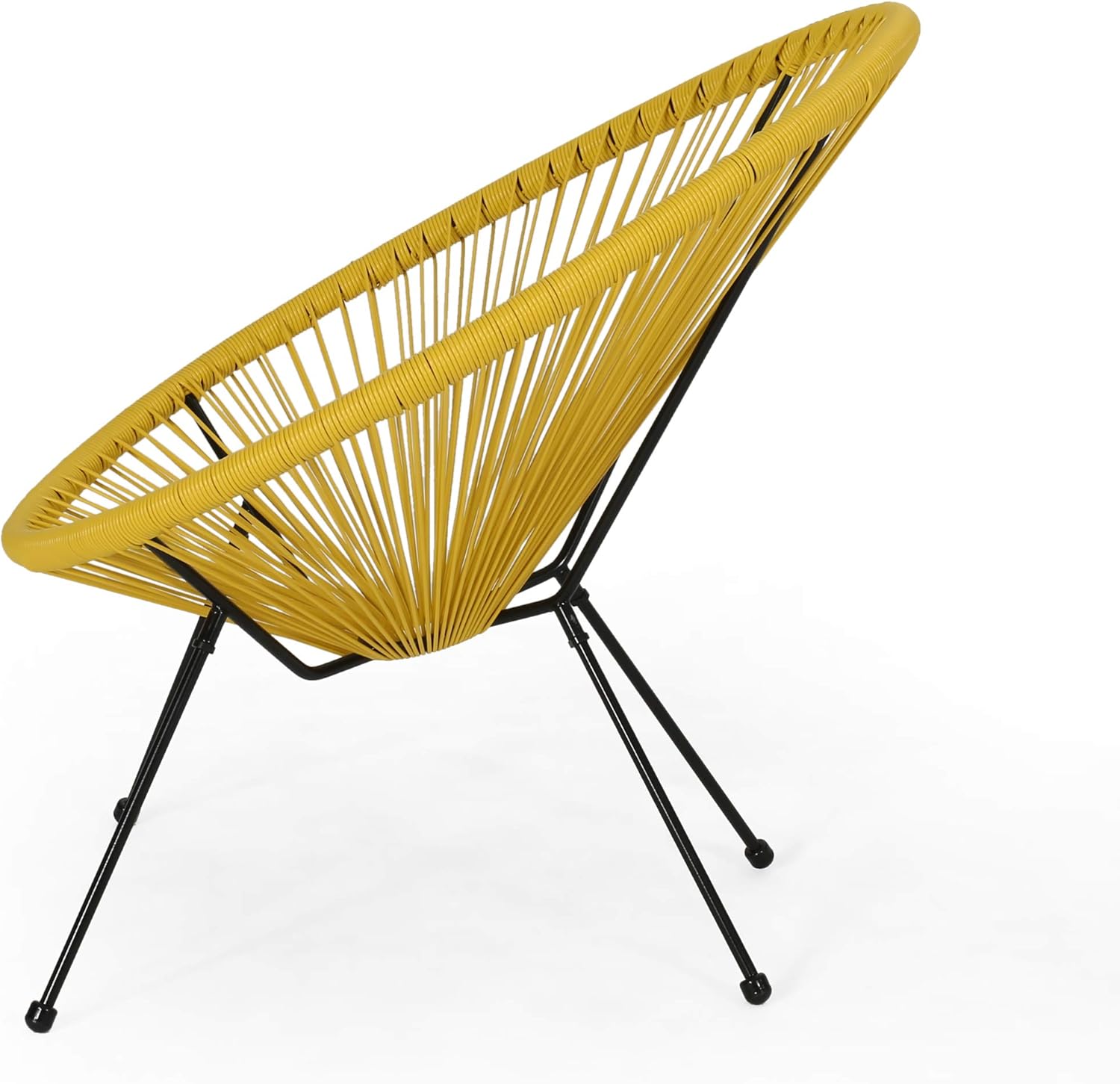 Christopher Knight Home Outdoor Hammock Weave Chair with Steel Frame (Set of 2) - Yellow and Black Finish