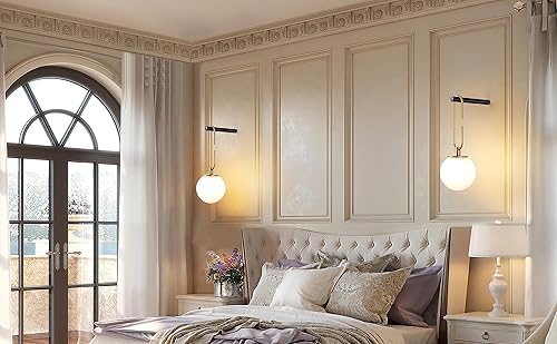 Miniatura 8 de jengush Juego de 2 apliques de pared que funcionan con pilas, regulables, funciona con pilas con control remoto, lámpara de pared interior sin