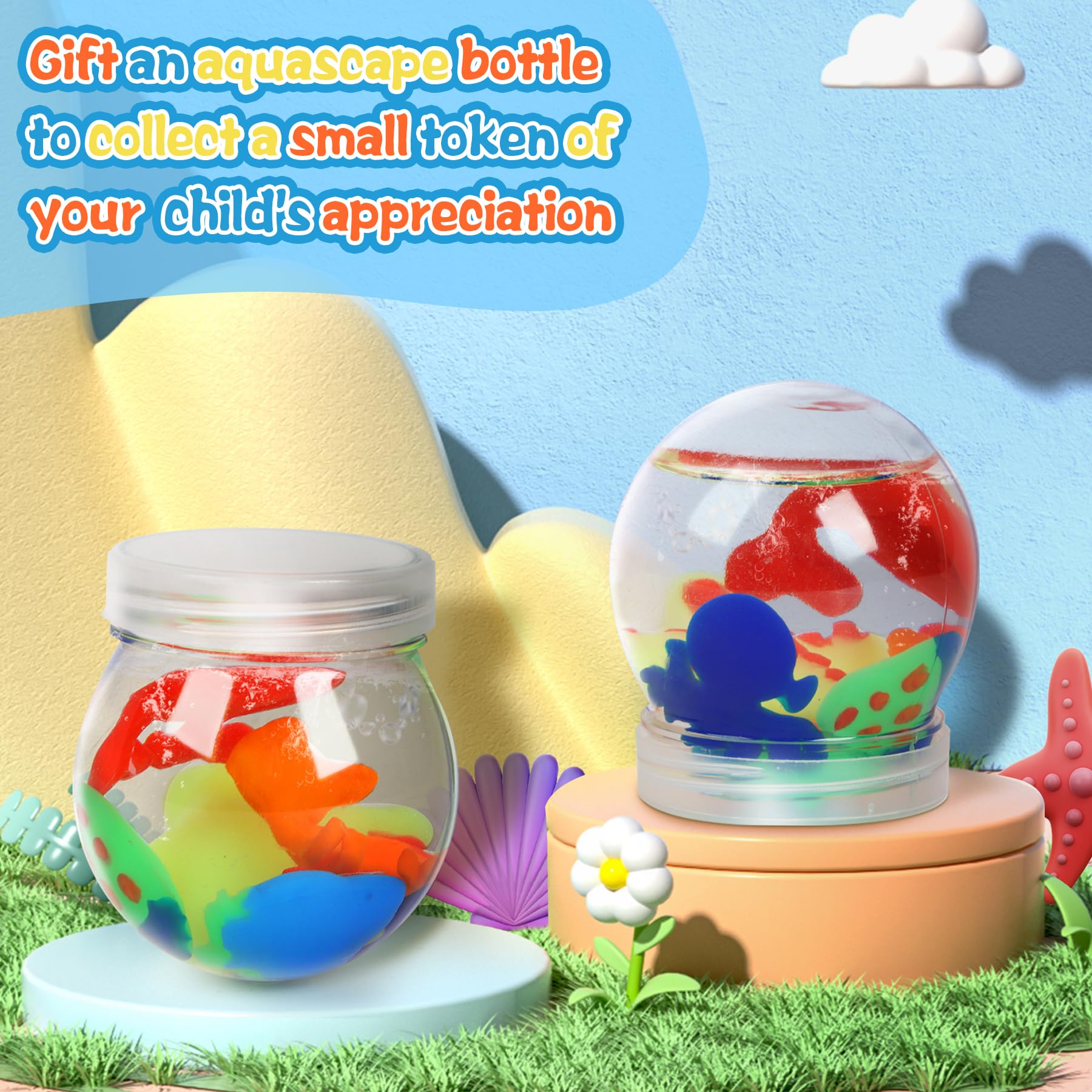 IEEILULU Magic Water Elf, Kit Creativo 3D Magic Gel, Magico Elfo Acquatico con 13 Flaconi di Gel Colorato e 10 Formine, Giocattolo Acquatico Fatto a Mano per Ragazzi e Ragazze (120ML-1)