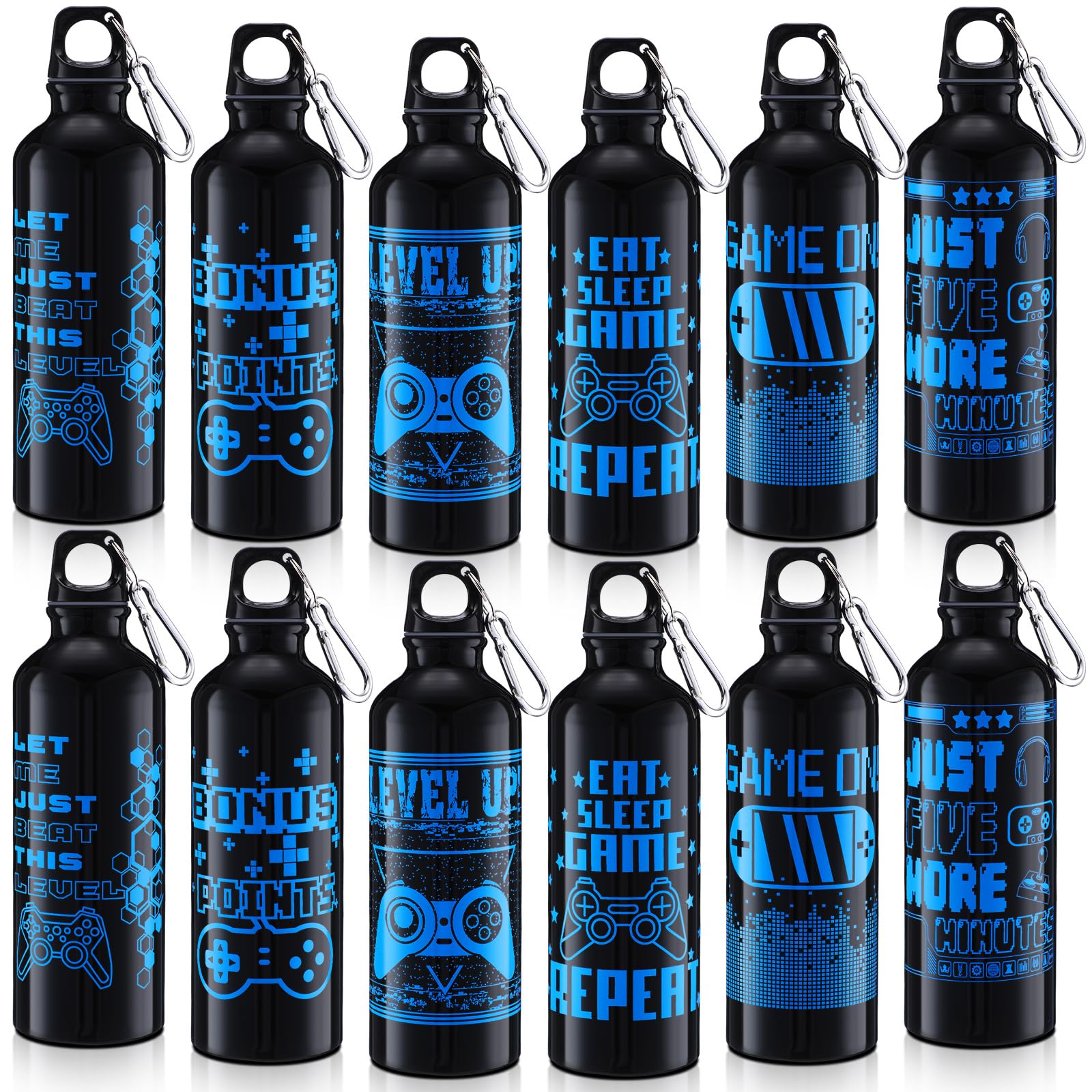 SiliFine 12 Pcs 17oz Gaming Water Bottle Sports ...