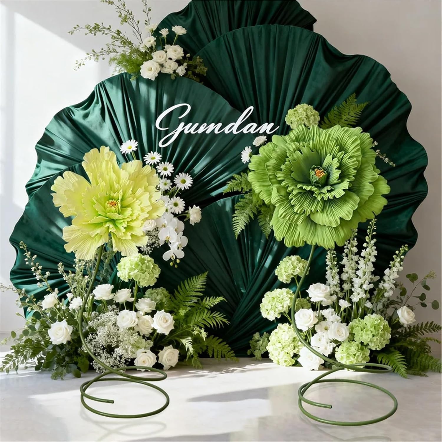 Flexible Pipe PVC Tubing for Artificial Flowers PVC Aluminum Plastic Pipe Bendable Flower Pole Base Party Road Flower Pole Wedding Decoration Birthday Party Background Stand(300cm Green)
