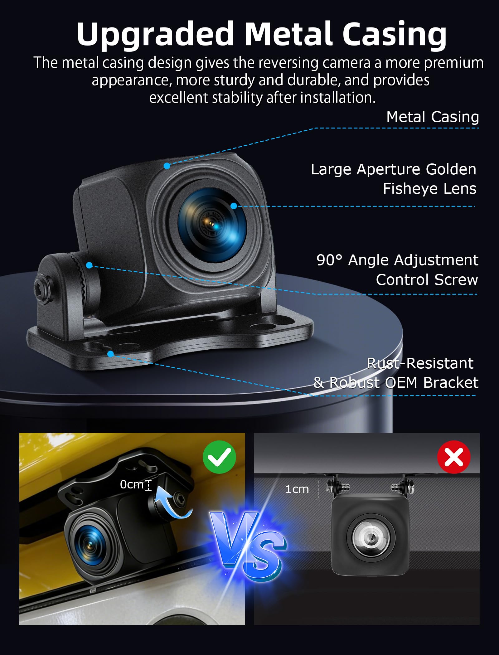 Rückfahrkamera AHD 1080P Universal mit OEM-Halterung Nachtsicht WDR 170° Weitwinkel IP69 Wasserdicht NTSC für SUV Camper Pickup Van