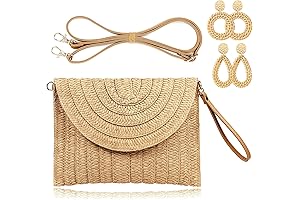 Chic Women's Wood Purse: Straw Clutch Handbag for Summer Beach