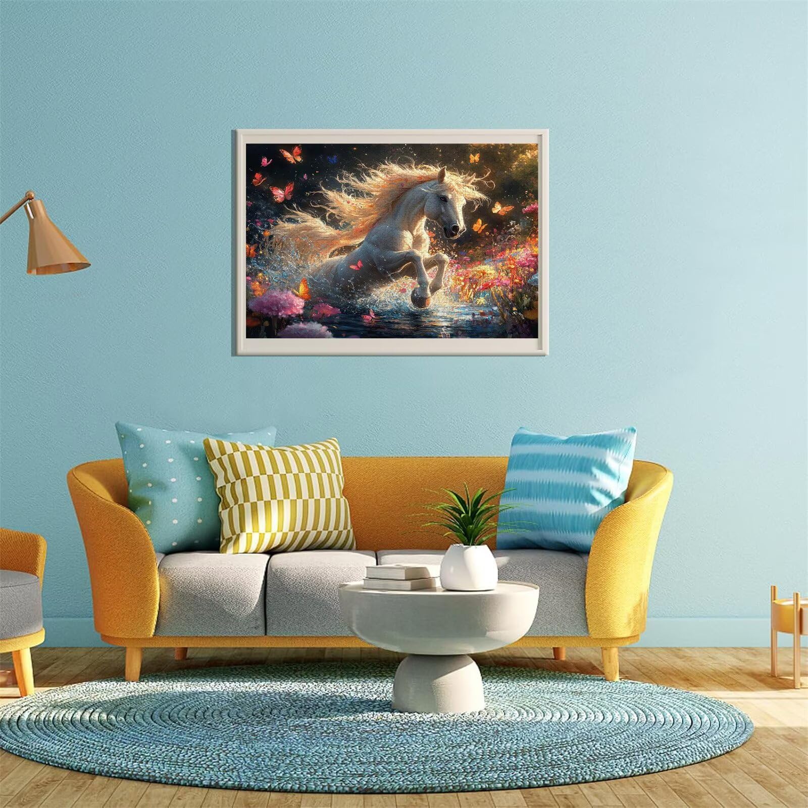 Pferd Puzzle für Erwachsene Kinder Anspruchsvoll 5000 Teile Impossible Klassische Puzzles Schwer Schmetterling ab 8 9 10 Jahre für Mädchen Jungen Jigsaw Kunst Educa, für Geschenke 105x156cm t-629
