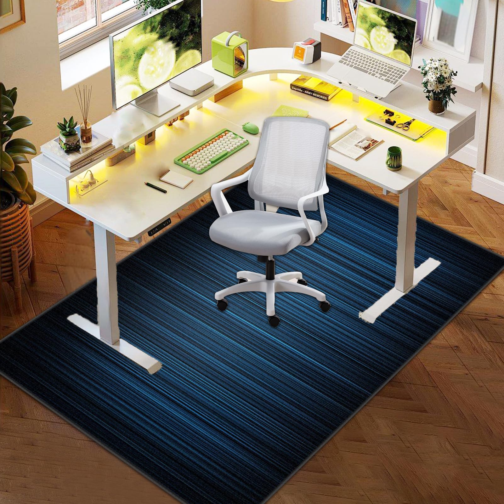 Tappeto Salvapavimento Antiscivolo Sedia Ufficio 110 x 160 cm | Tappetino Sedia Gaming Protettivo per Pavimenti Duri Tappeto per Sedia con Ruote