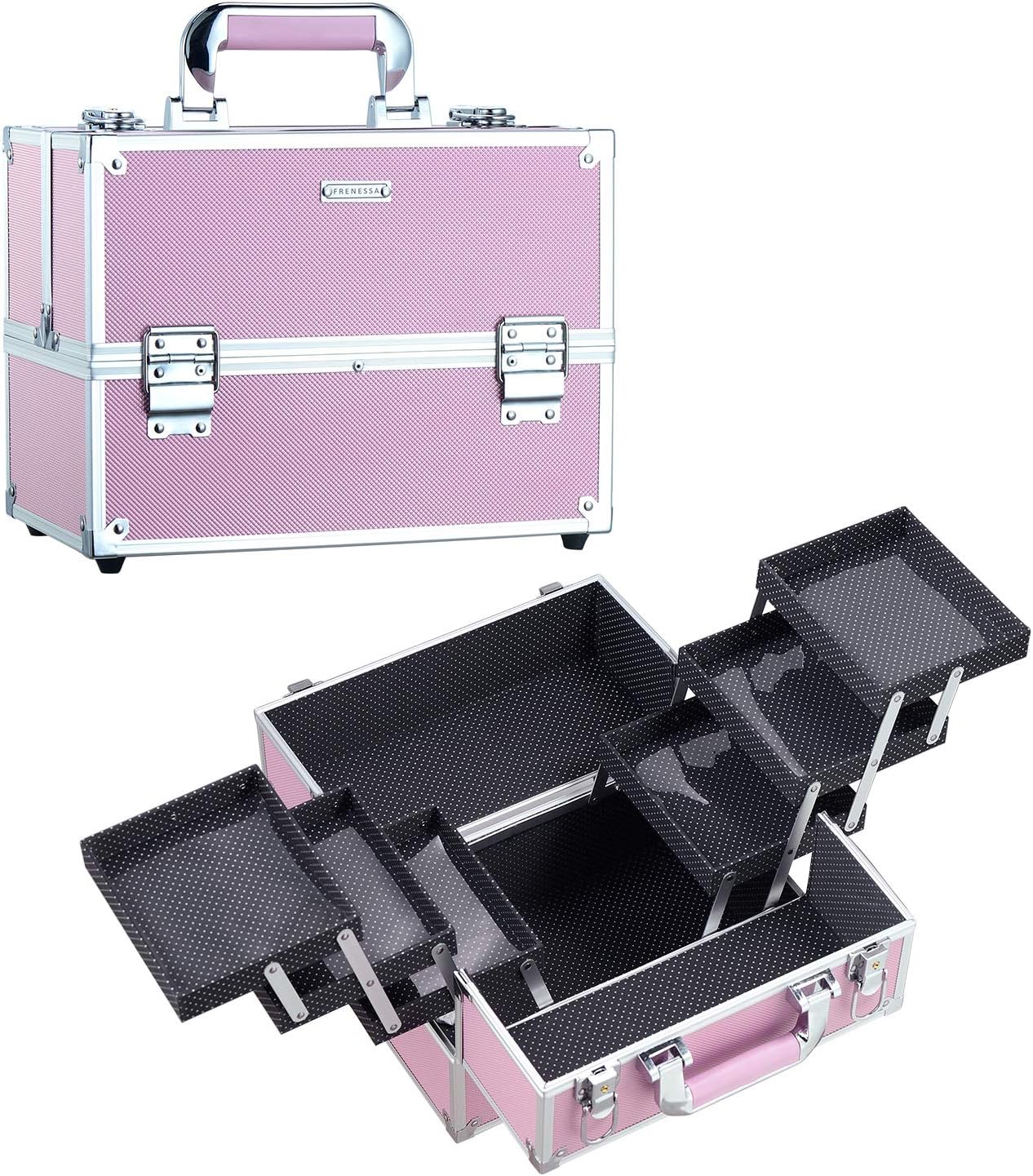 JoligraceMakeup Case Cosmetics Box Vanity Case Jewellery Storage Cases Makeup Box Cosmetics Case Jewelry Organiser Vanity Make Up Storage Box