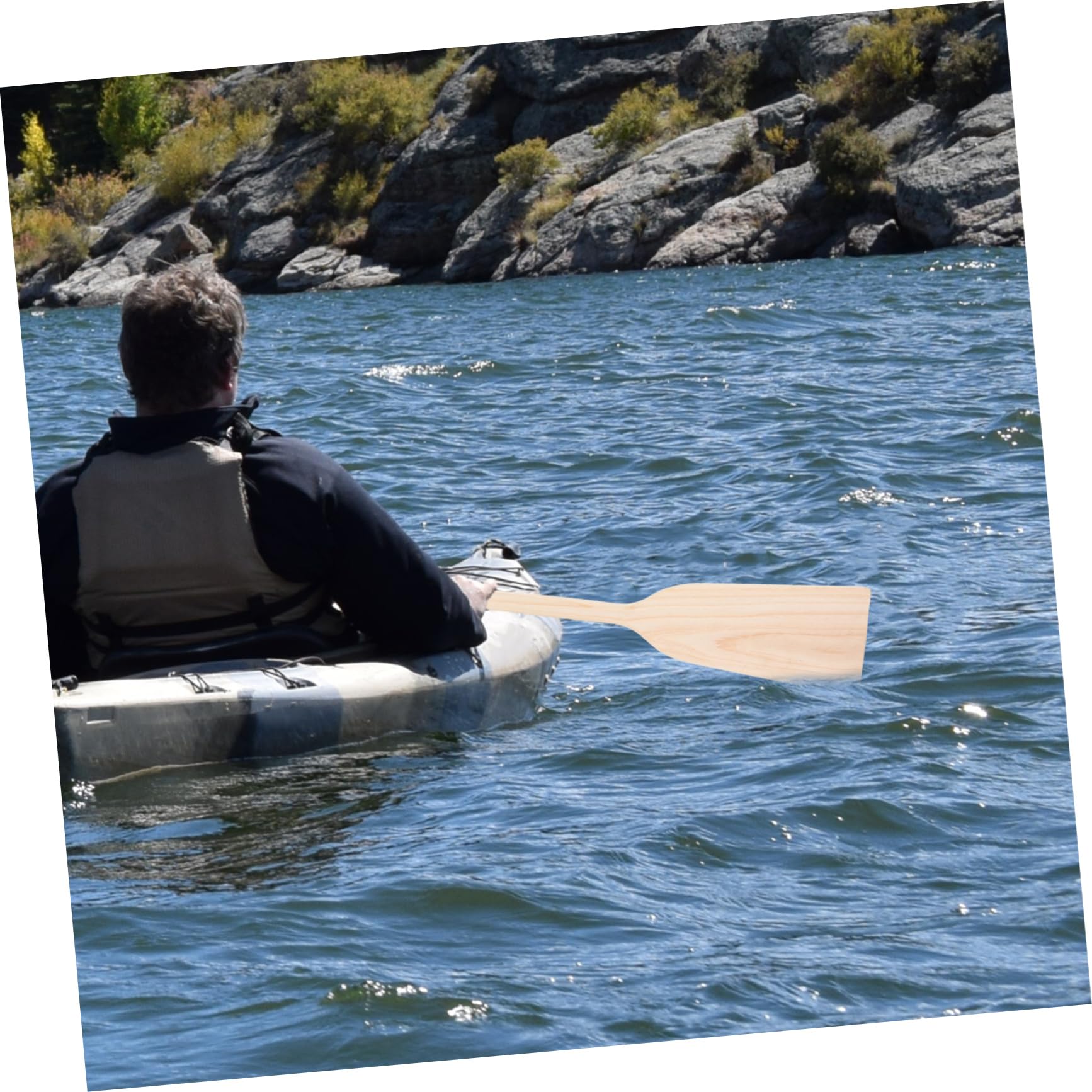 IWOWHERO Wood for Canoes Lightweight Portable Wooden Ergonomic Handle for Comfort for Water Activities and Canoeing Craftsmanship