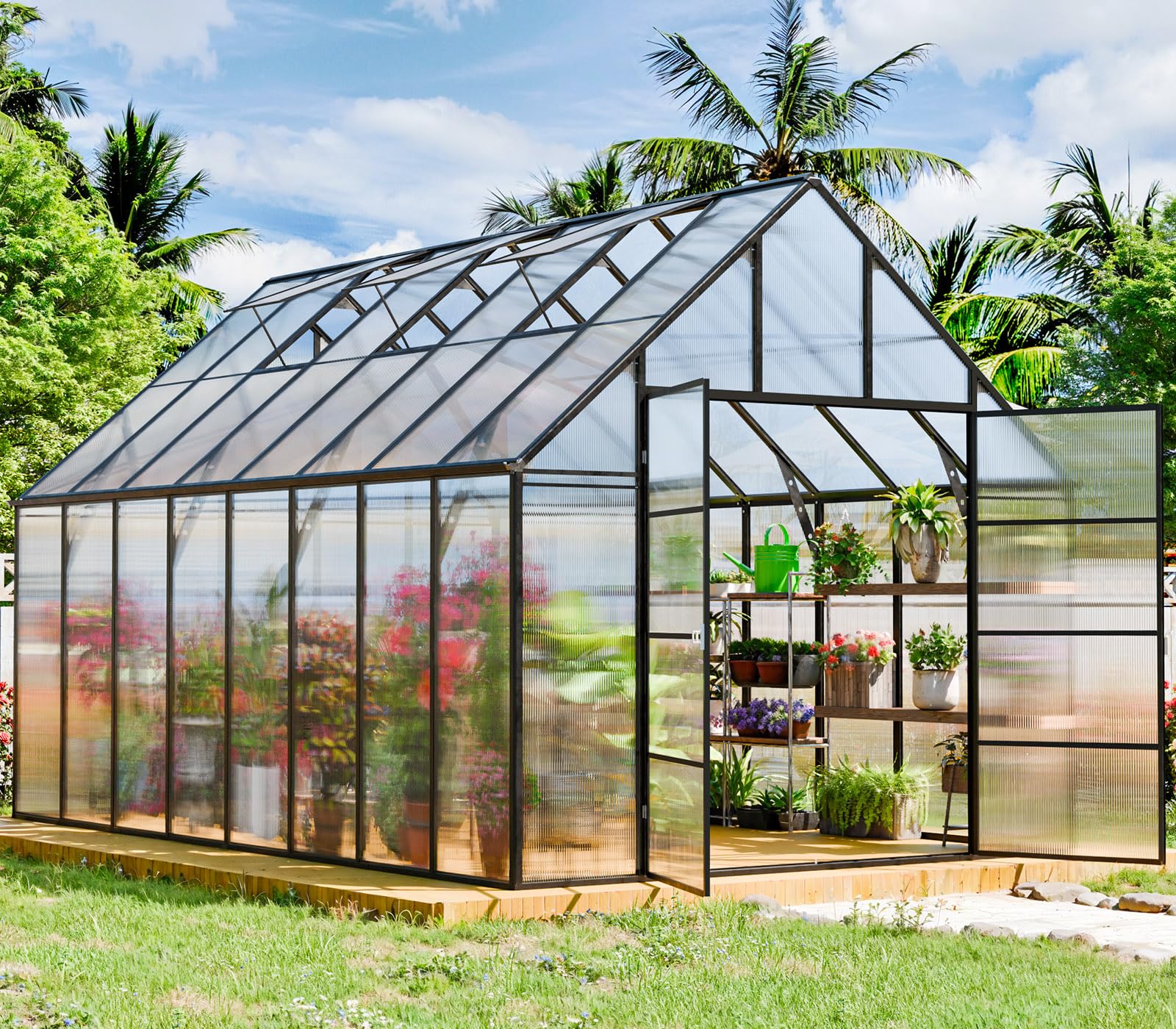 WELYAS 16x10 FT Large Greenhouse