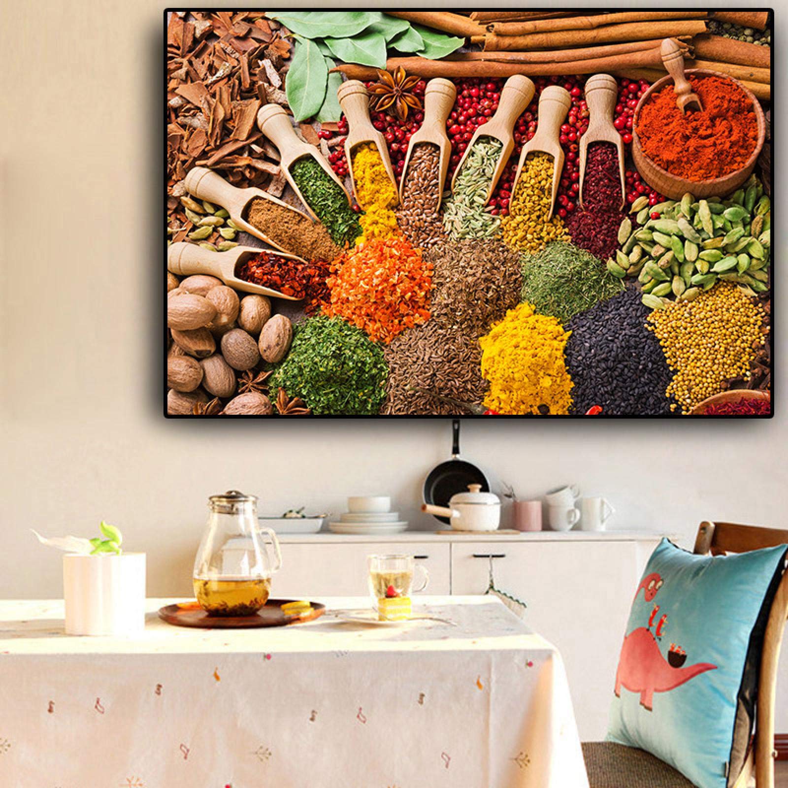 Peintures sur toile art mural moderne affiche épices de cuisine impression HD 60x90