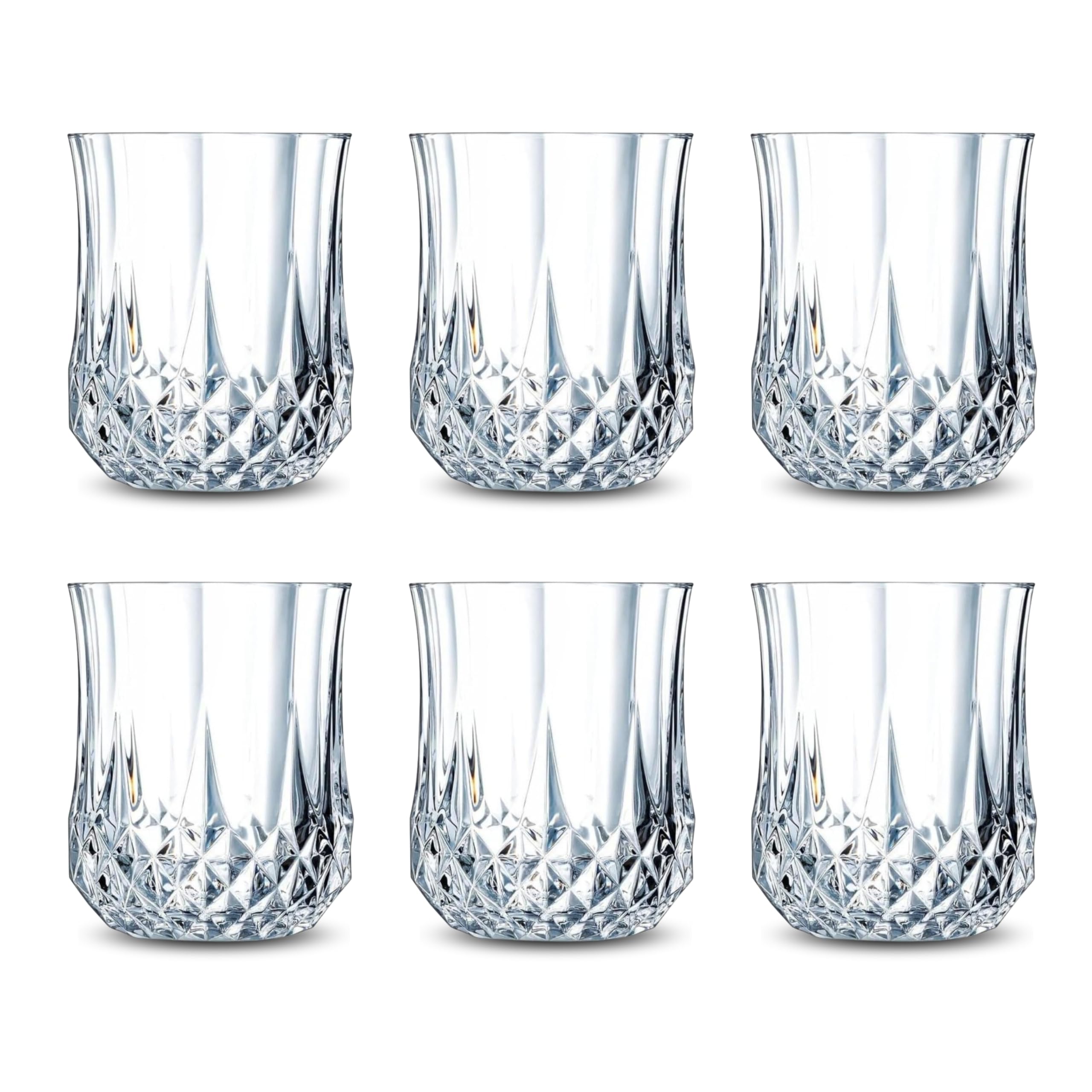 FEELINGS 6 PCS Glass Tumbler Set by Addox Premium Drinking Glasses 240ml (Crystal Luxe)