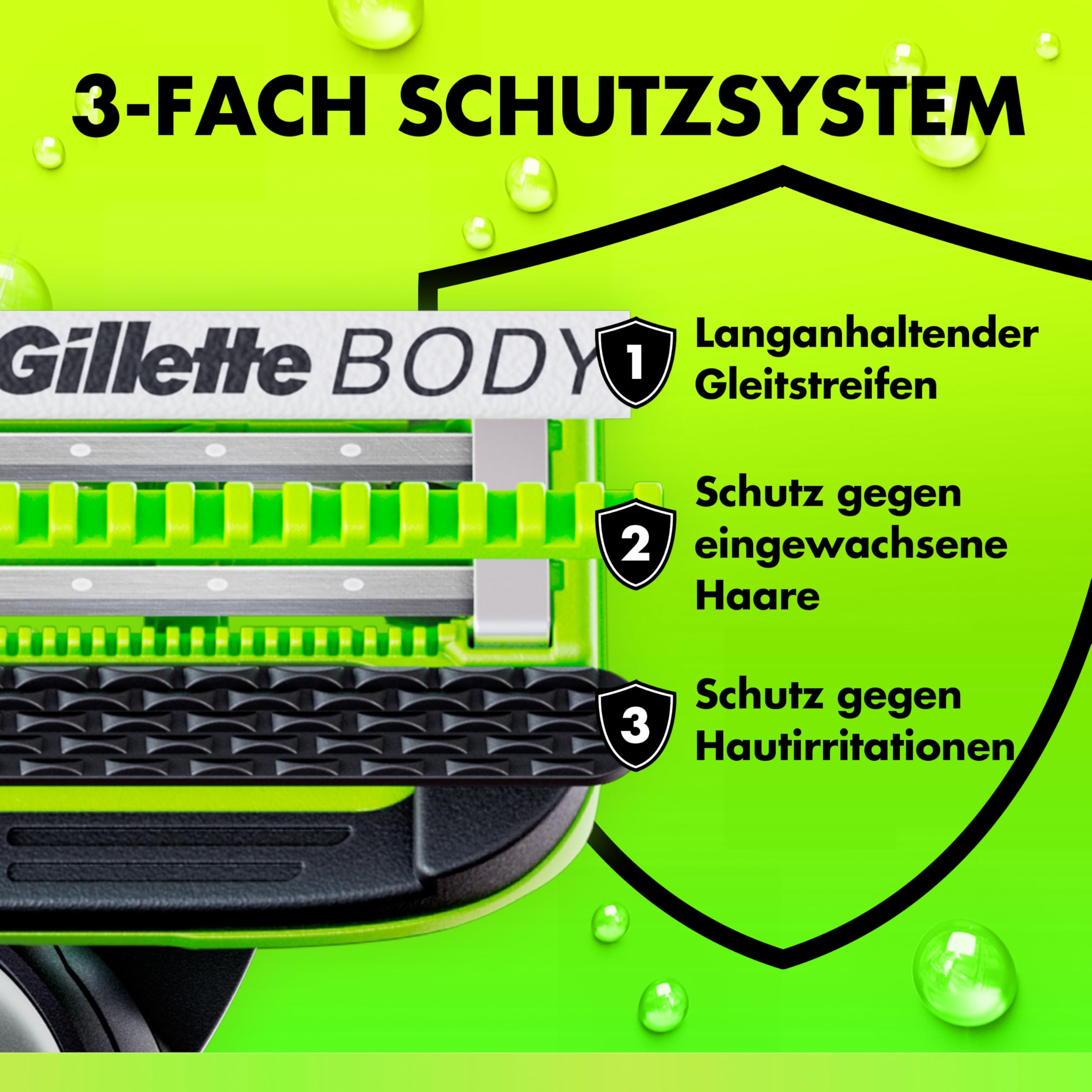 GilletteLabs Body & Intimate Rasierer Herren, Intimrasierer Mann mit Schutz gegen eingewachsene Haare und Irritationen — Inkl. Rasierhandstück für Körper und Intimbereich, Duschhalterung und 4 Klingen