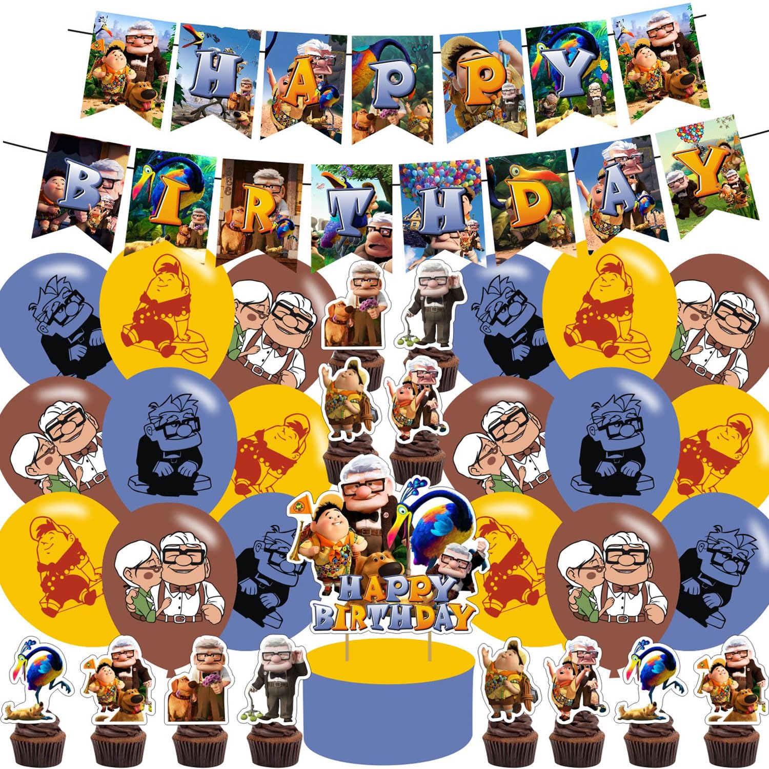 ???????????????????? ???????? Inspired birthday party supplies,???????????????????? ???????? Inspired party including cake caps, cupcake caps, flags, Latex Balloons, It is very suitable for themed birthday party supplies.