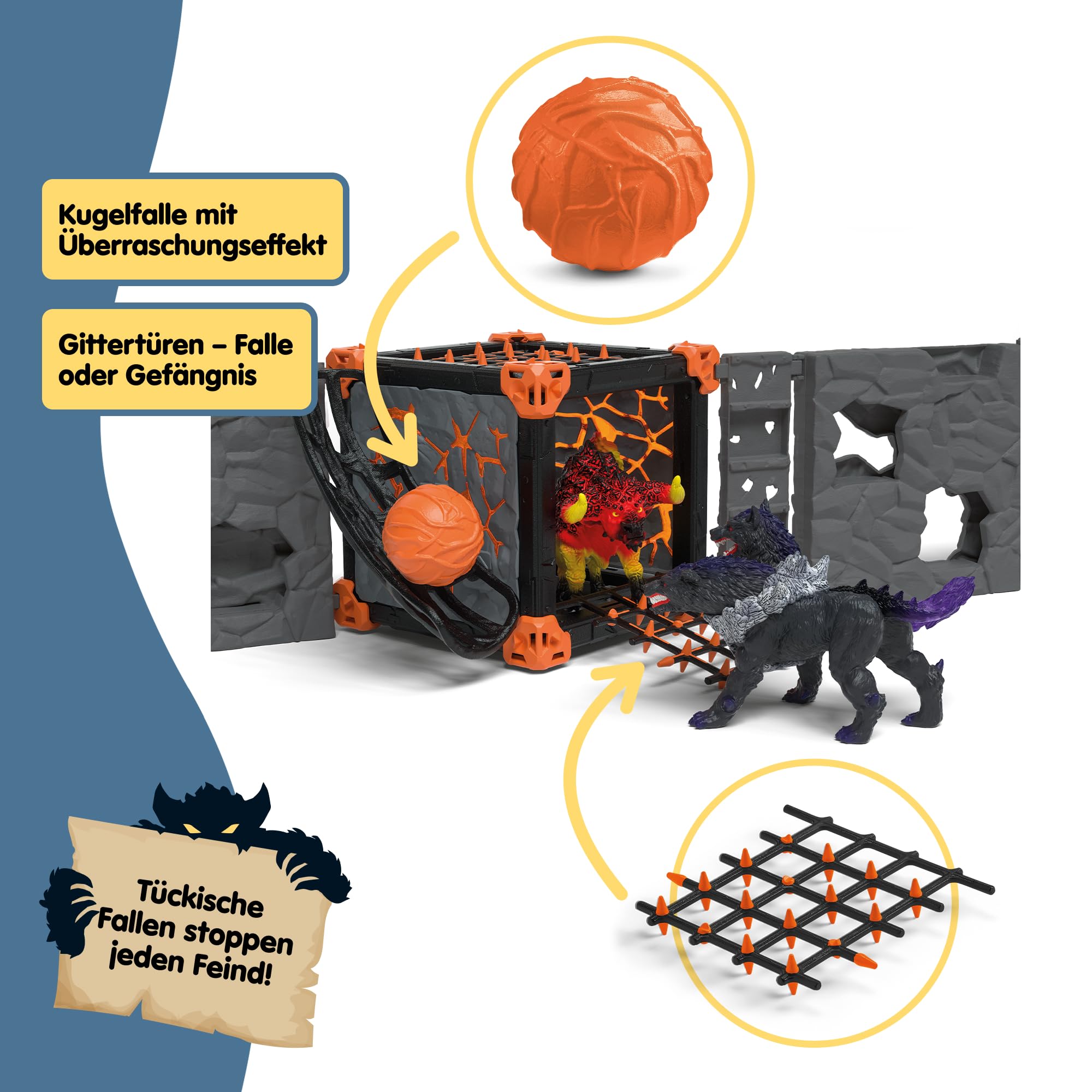 Schleich ELDRADOR | Battle CAVE Arena: Lava vs. Schatten 42673 | 71 Teile | Set aus 2 x ELDRADOR Battle Cave, 2 x Monster und 2 x Kristall | Caves zur Arena stapelbar | Spielzeug ab 7 Jahren