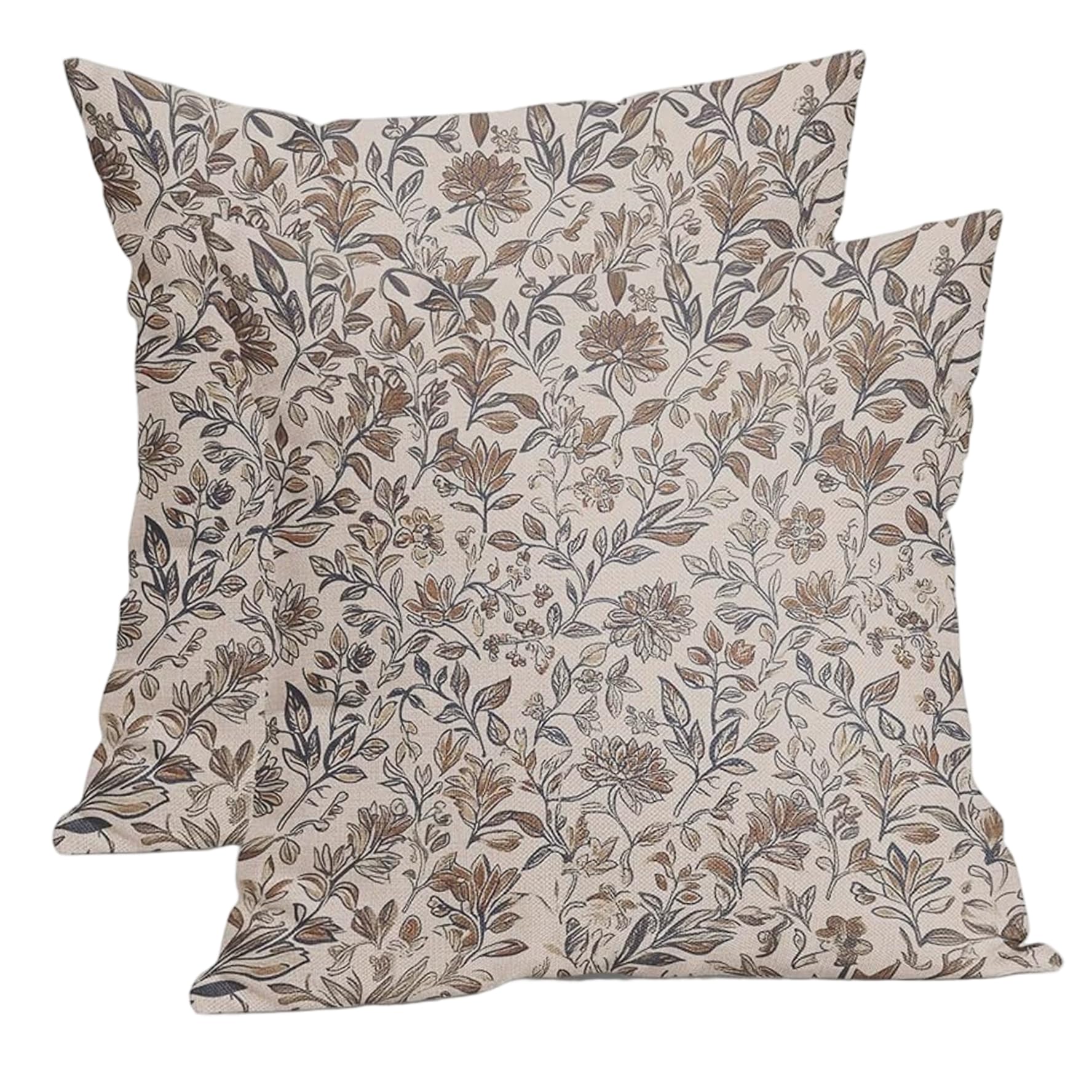 DAGLLGEW 2PCS Floral Pillow Covers 18x18 Inch Vintage Pillow Covers Decorative Floral Pillowcases for Sofa Couch Living Room 18x18 Throw Pillows Vintage
