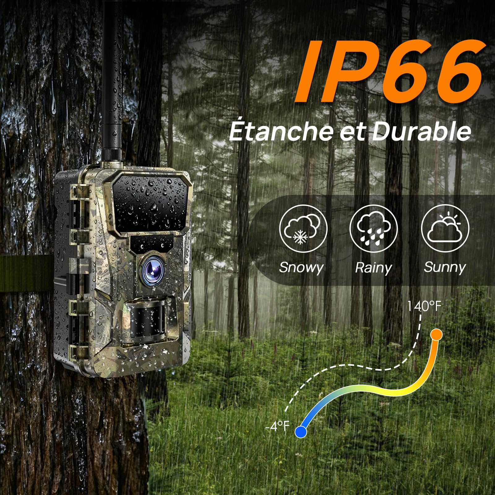 iZEEKER Caméra de Chasse Solaire 2 en 1 4G LTE et Standard, HD 48MP Caméra Chasse Vision Nocturne Détection de Mouvement, Contrôle Application sans WiFi Etanche IP66 avec Carte SIM & Carte TF 64 Go