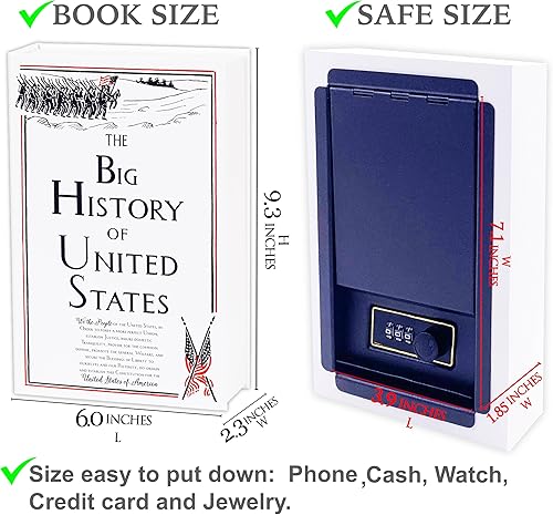 Miniatura 9 de Caja fuerte de libro de desviación de gran historia con páginas reales, caja de bloqueo de llaves, caja de seguridad de desviación, caja de